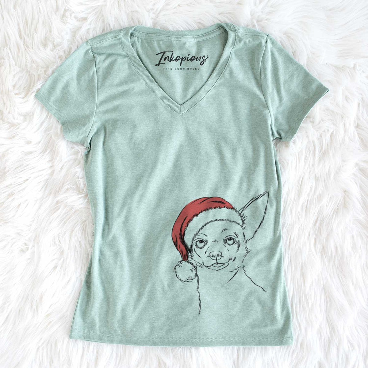 Santa Tabitha the Chihuahua - Women&#39;s V-neck Shirt