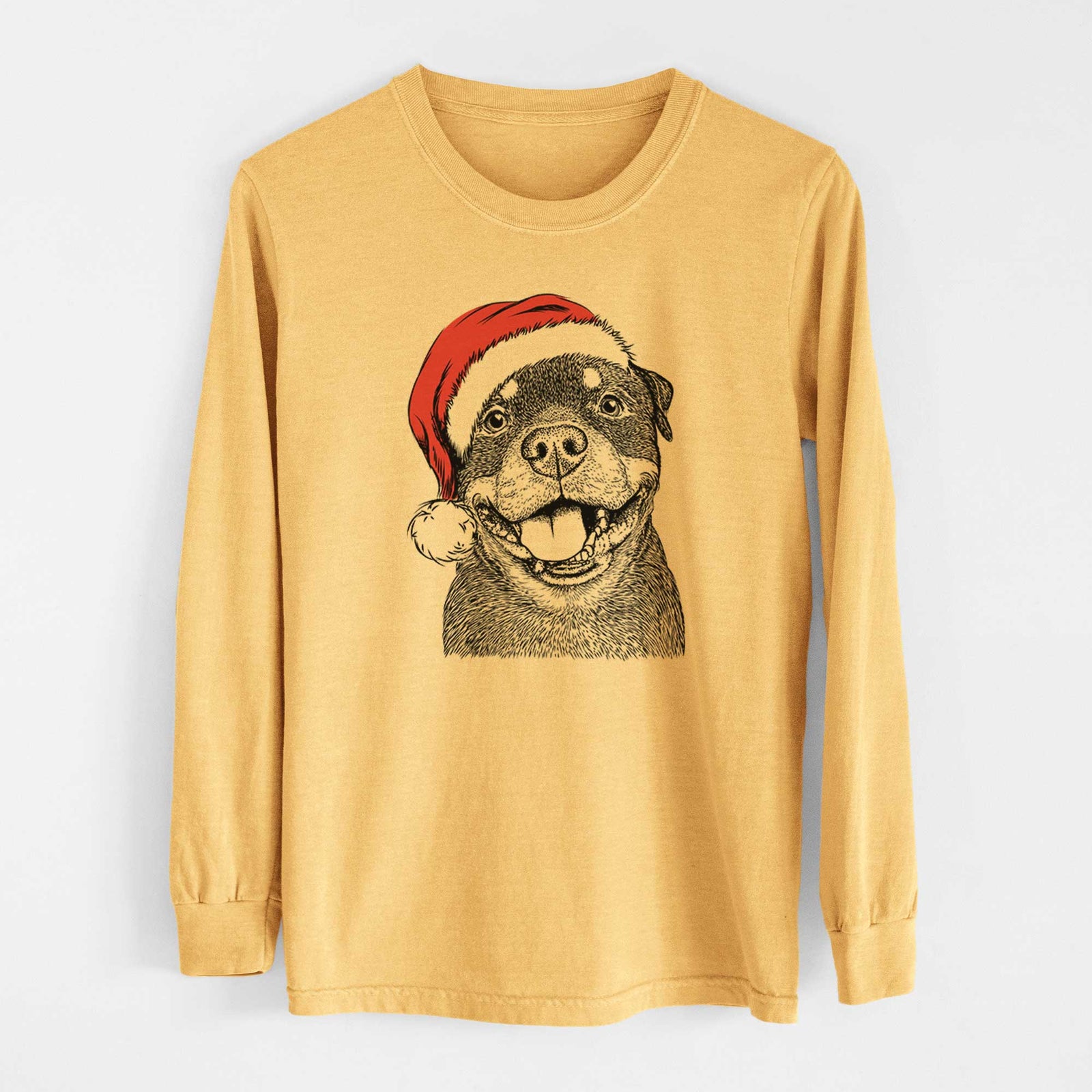 Santa Talos the Rottweiler - Heavyweight 100% Cotton Long Sleeve