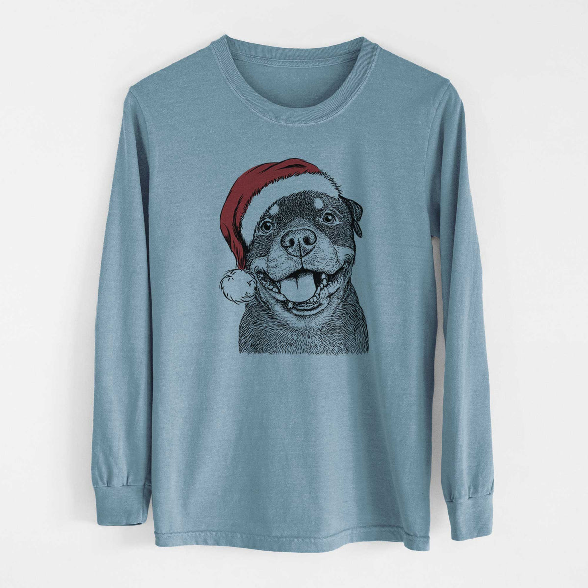 Santa Talos the Rottweiler - Heavyweight 100% Cotton Long Sleeve