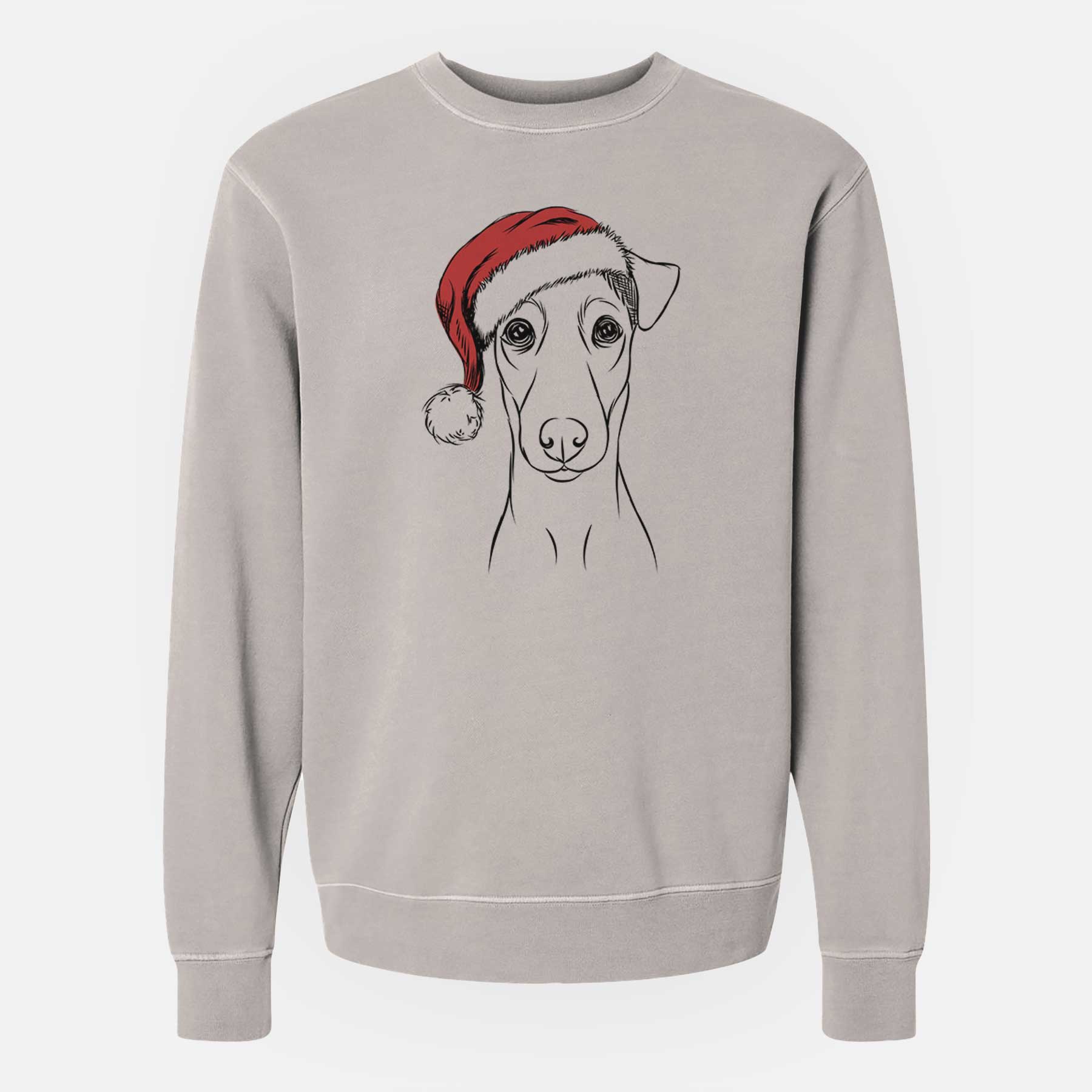 Santa Tanner the Fox Terrier - Unisex Pigment Dyed Crew Sweatshirt