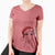 Santa Tanner the Fox Terrier - Women's V-neck Shirt