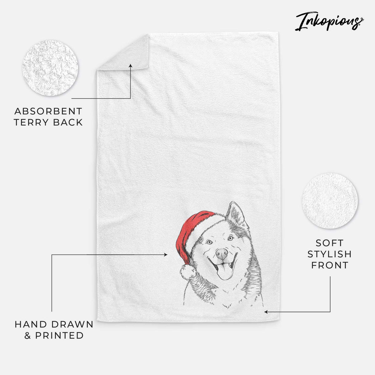 Teak the Siberian Husky Decorative Hand Towel