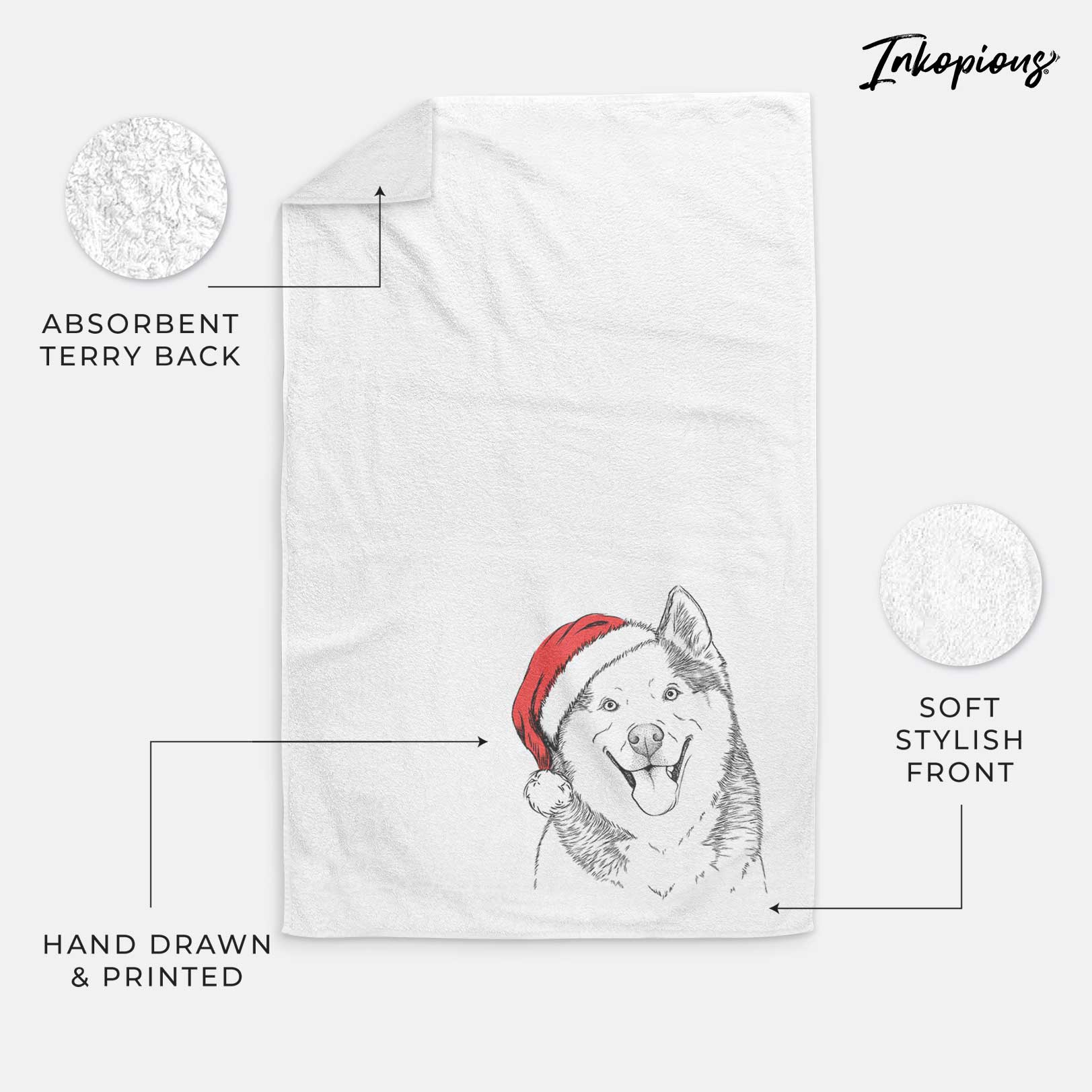 Teak the Siberian Husky Decorative Hand Towel