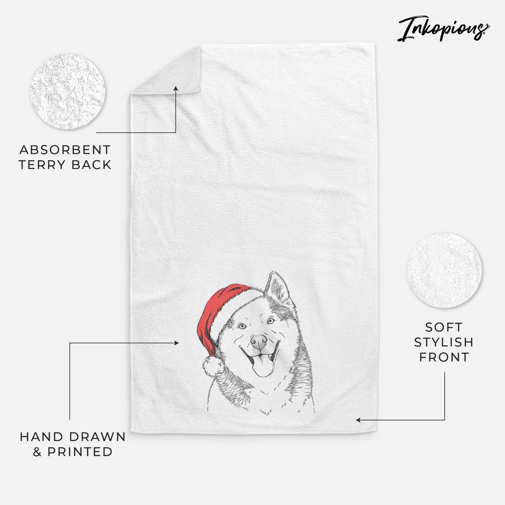 Teak the Siberian Husky Decorative Hand Towel