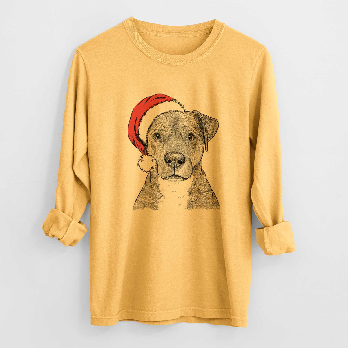 Santa TedE the Mixed Breed - Heavyweight 100% Cotton Long Sleeve