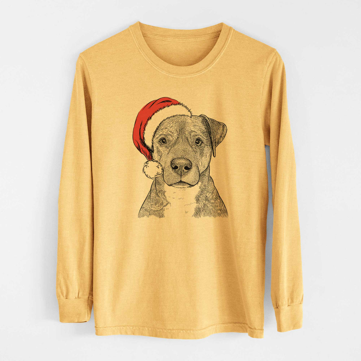 Santa TedE the Mixed Breed - Heavyweight 100% Cotton Long Sleeve