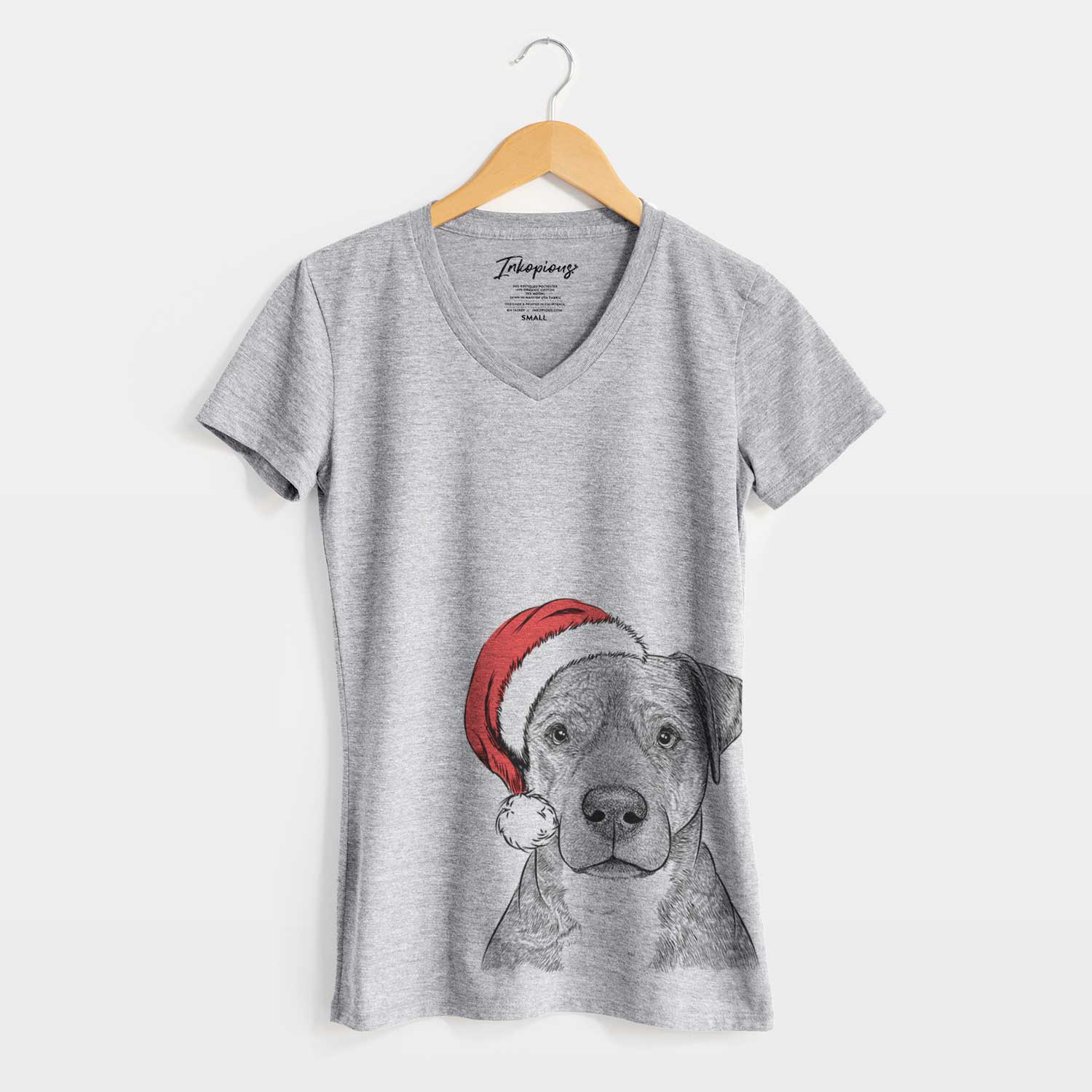 Santa TedE the Mixed Breed - Women's V-neck Shirt