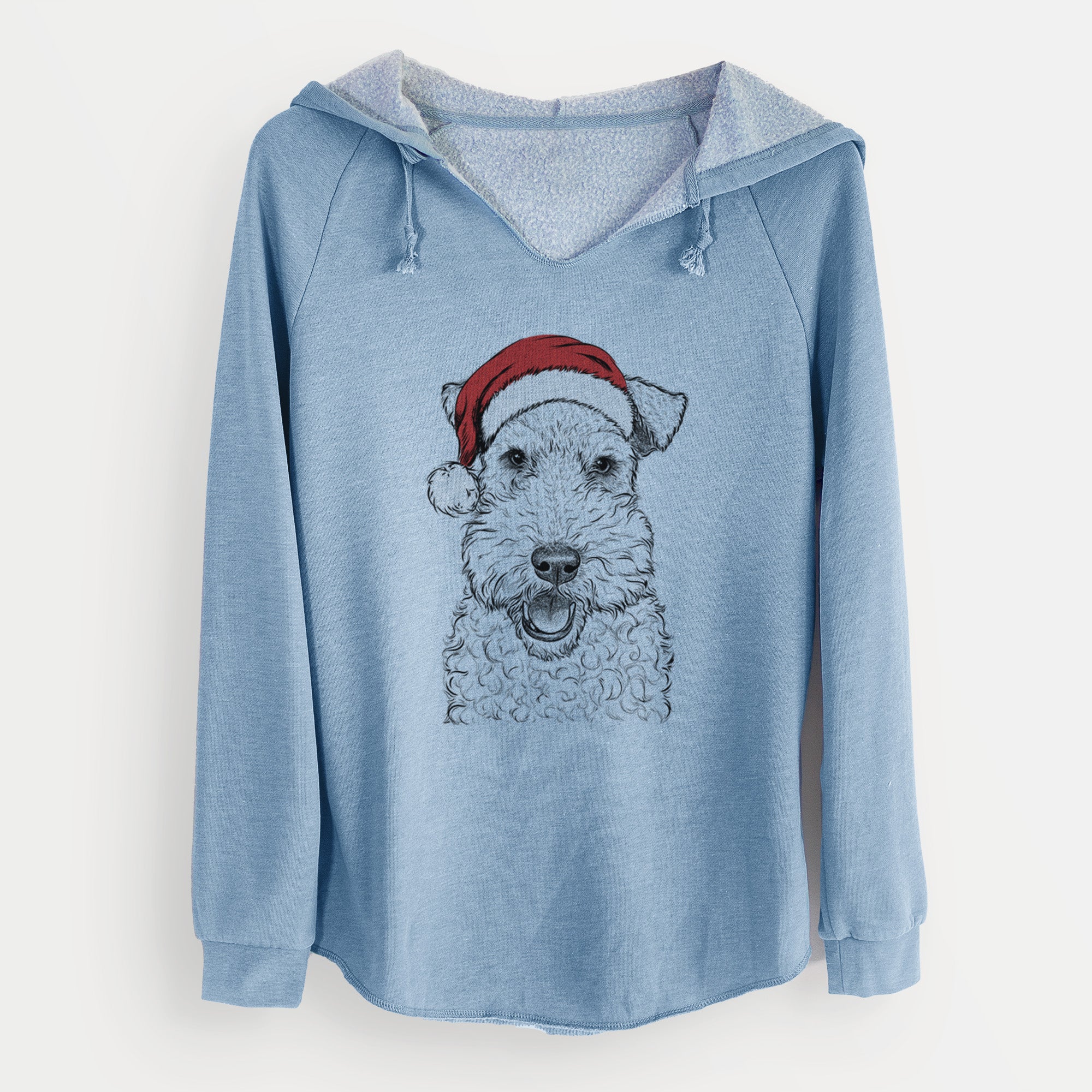 Santa Ted the Wire Fox Terrier - Cali Wave Hooded Sweatshirt