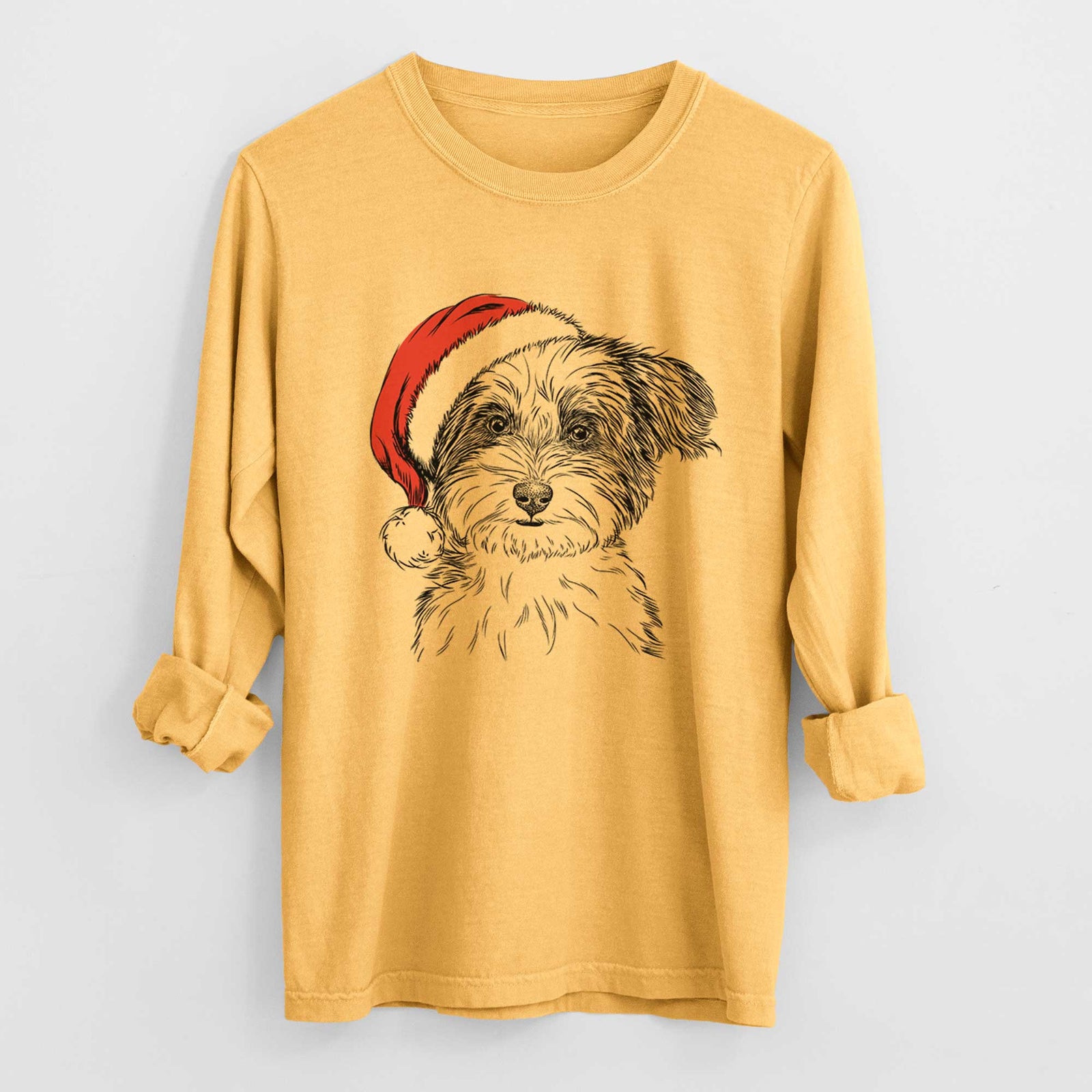 Santa Teddy the Havanese - Heavyweight 100% Cotton Long Sleeve