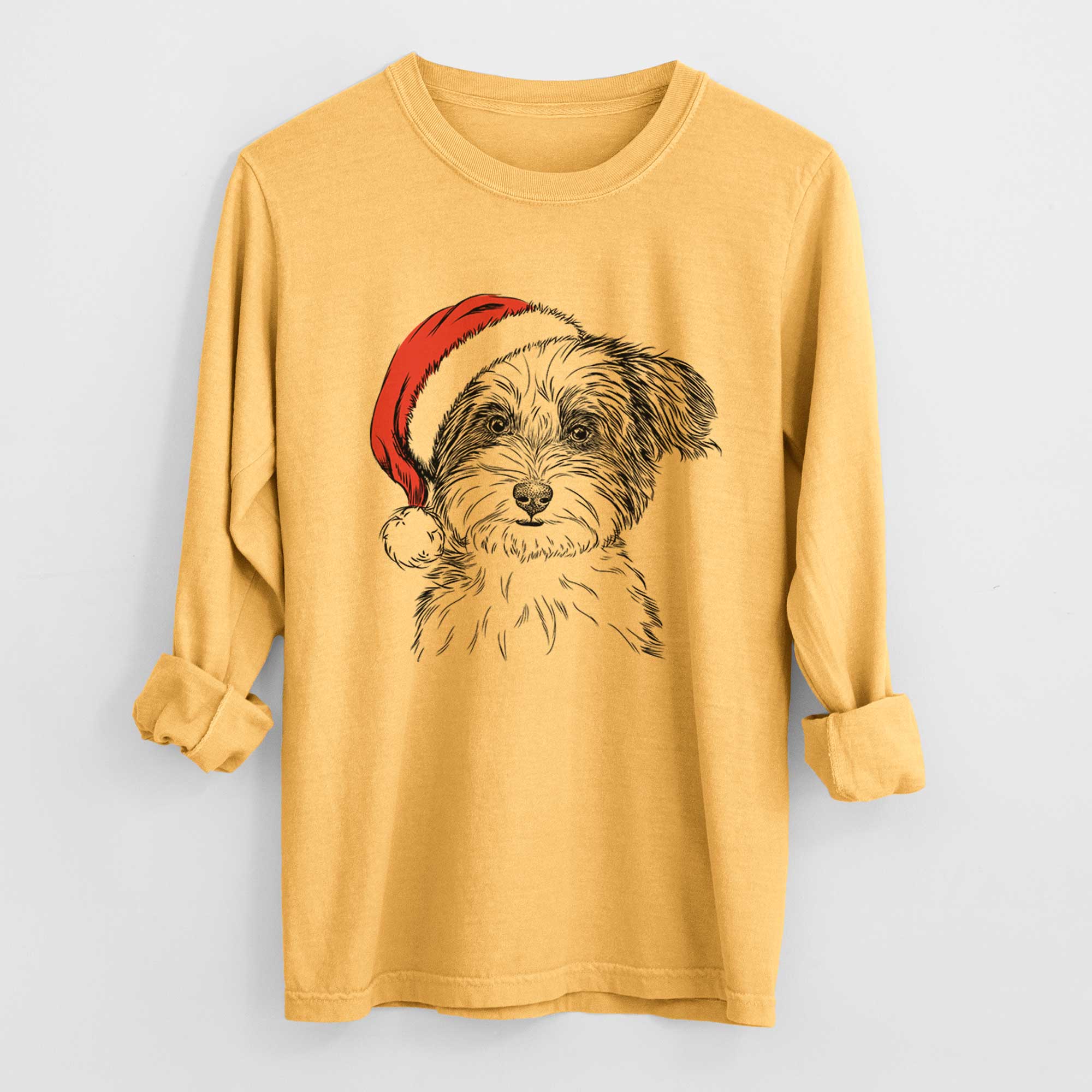 Santa Teddy the Havanese - Heavyweight 100% Cotton Long Sleeve