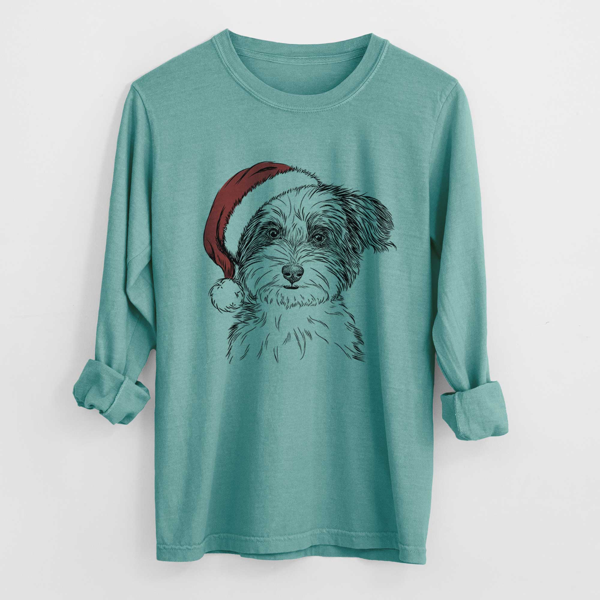 Santa Teddy the Havanese - Heavyweight 100% Cotton Long Sleeve