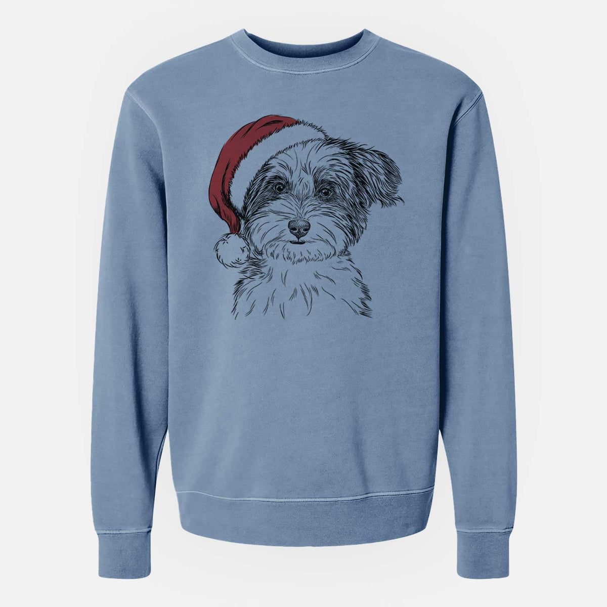 Santa Teddy the Havanese - Unisex Pigment Dyed Crew Sweatshirt