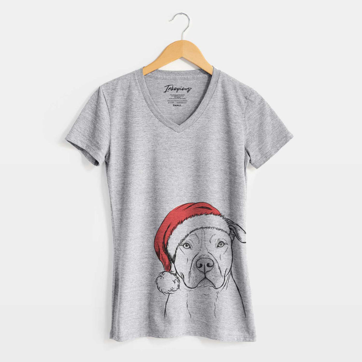 Santa Teddy Jam the Pitbull - Women's V-neck Shirt