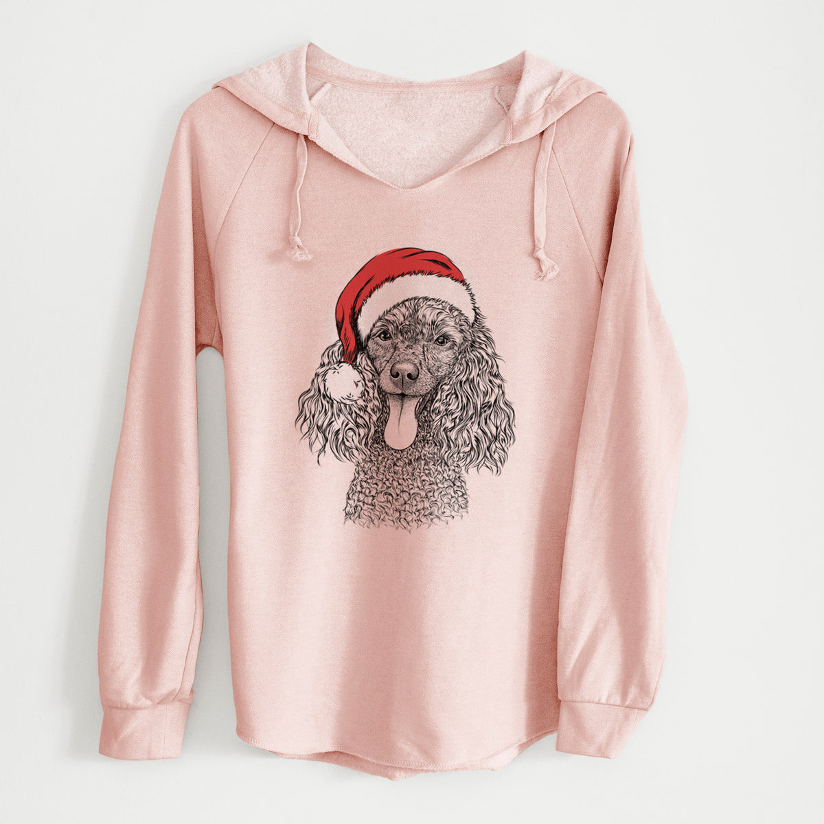 Santa Teddy the Mini Poodle - Cali Wave Hooded Sweatshirt