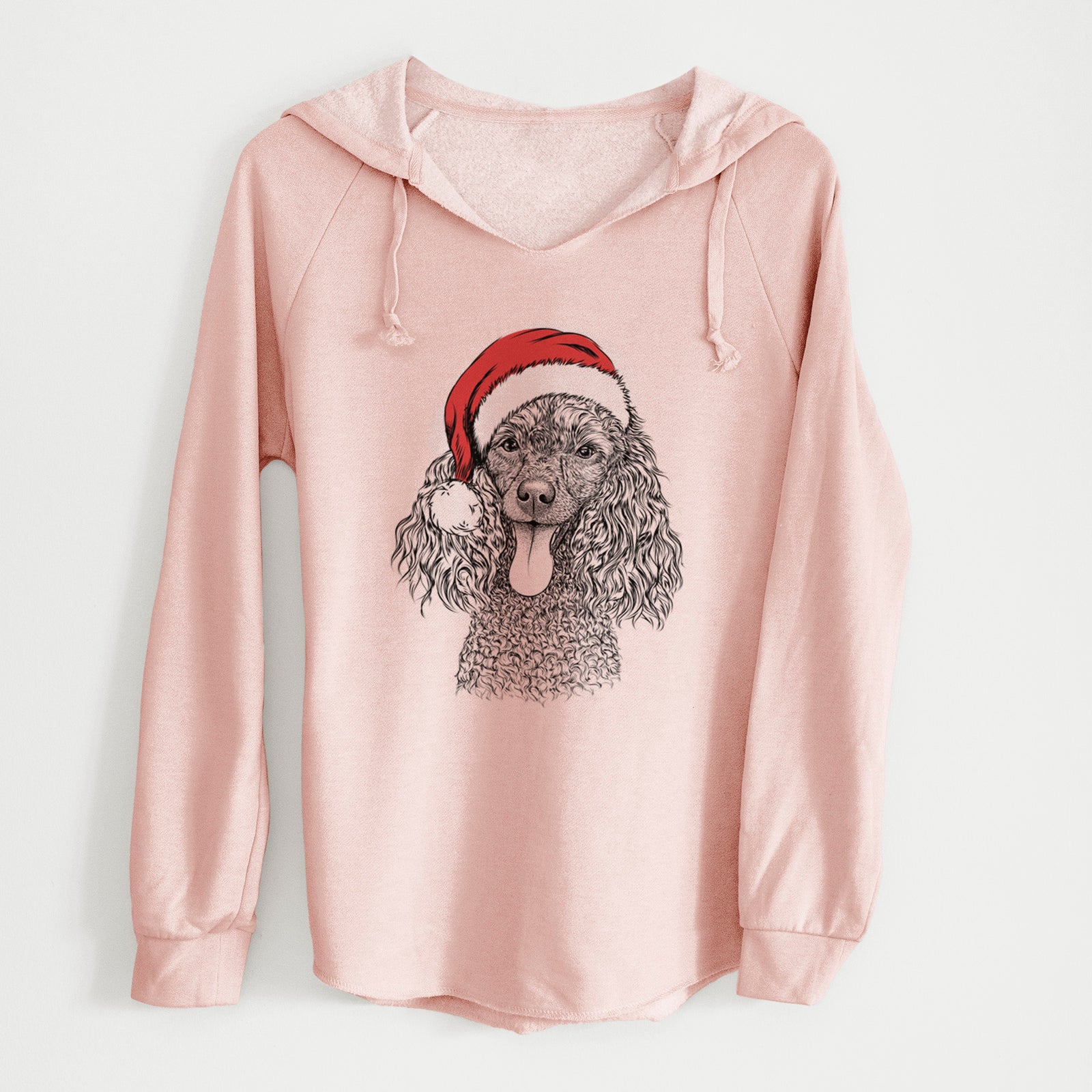 Santa Teddy the Mini Poodle - Cali Wave Hooded Sweatshirt