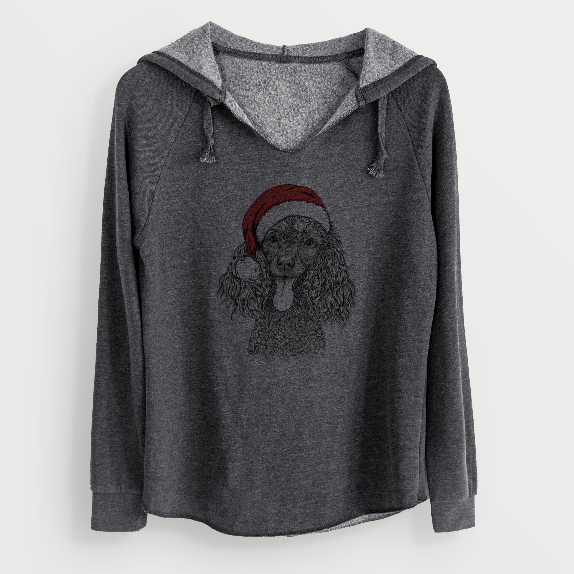 Santa Teddy the Mini Poodle - Cali Wave Hooded Sweatshirt