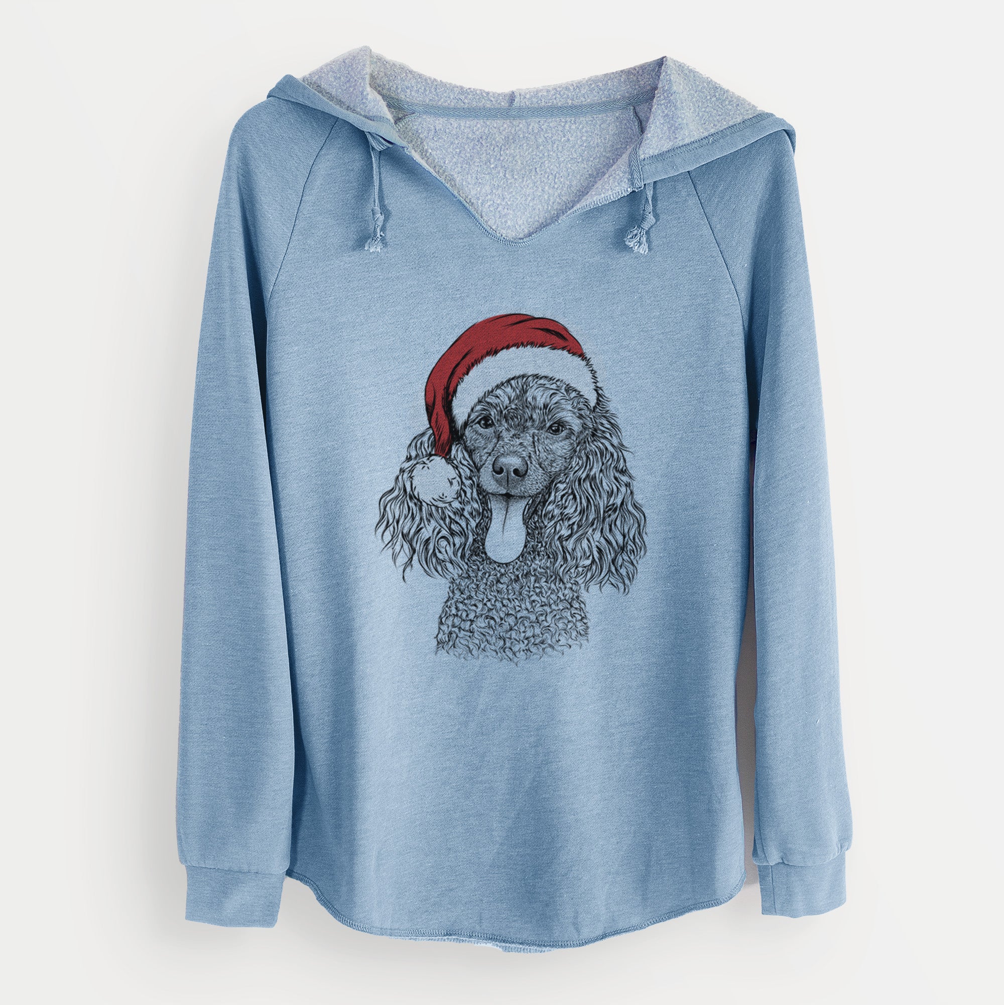 Santa Teddy the Mini Poodle - Cali Wave Hooded Sweatshirt