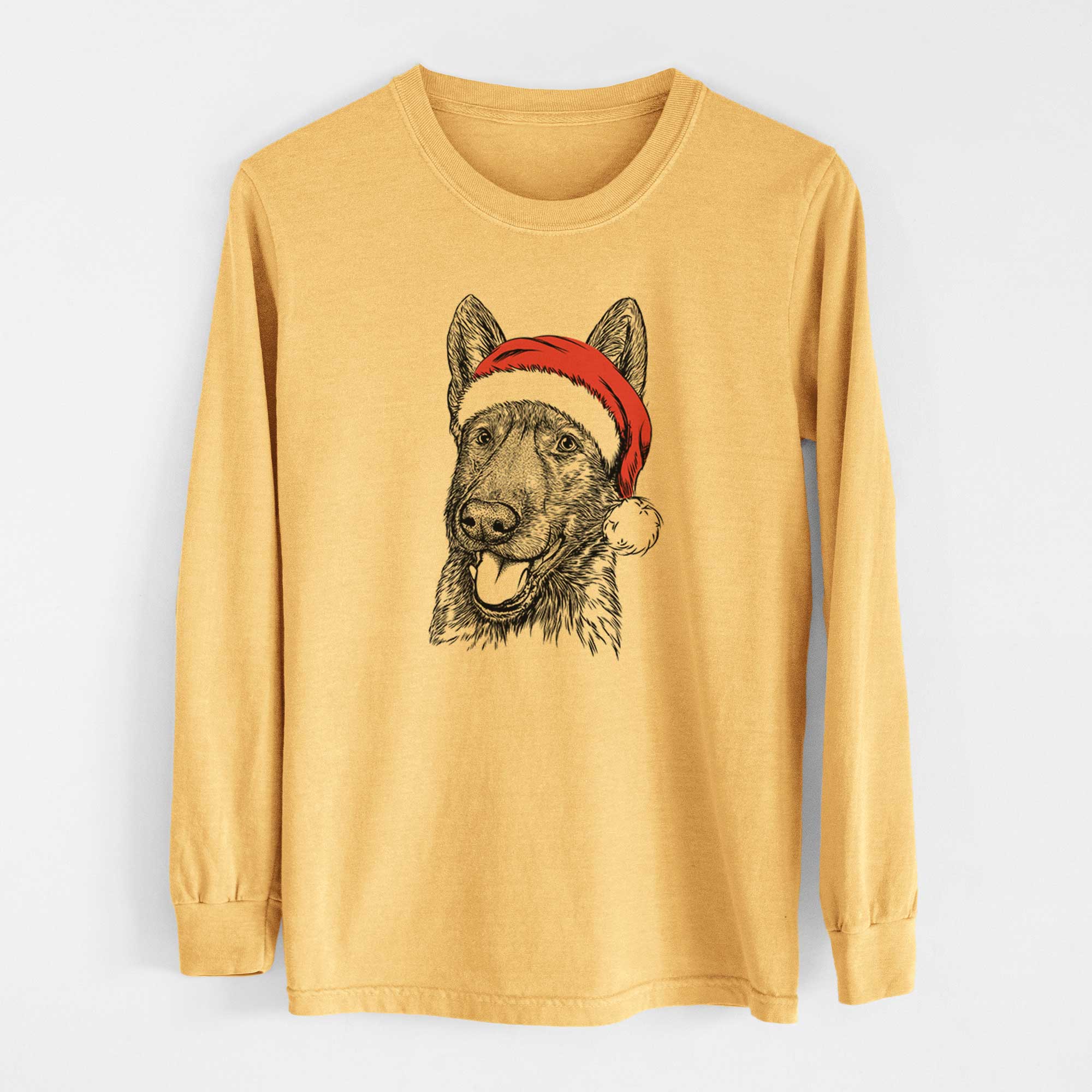 Santa Tena the German Shepherd - Heavyweight 100% Cotton Long Sleeve