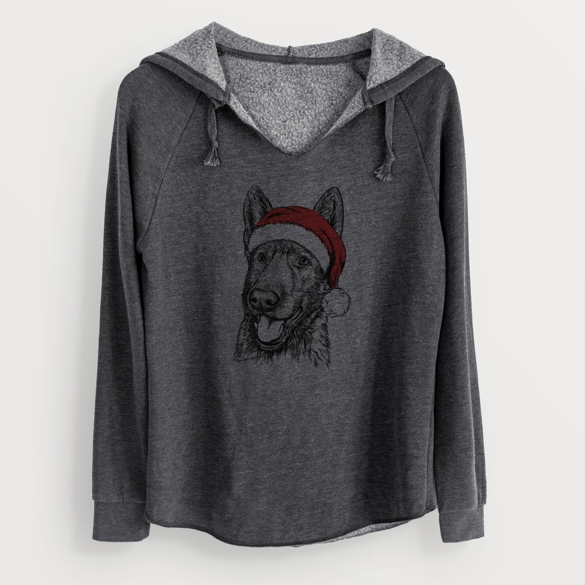 Santa Tena the German Shepherd - Cali Wave Hooded Sweatshirt