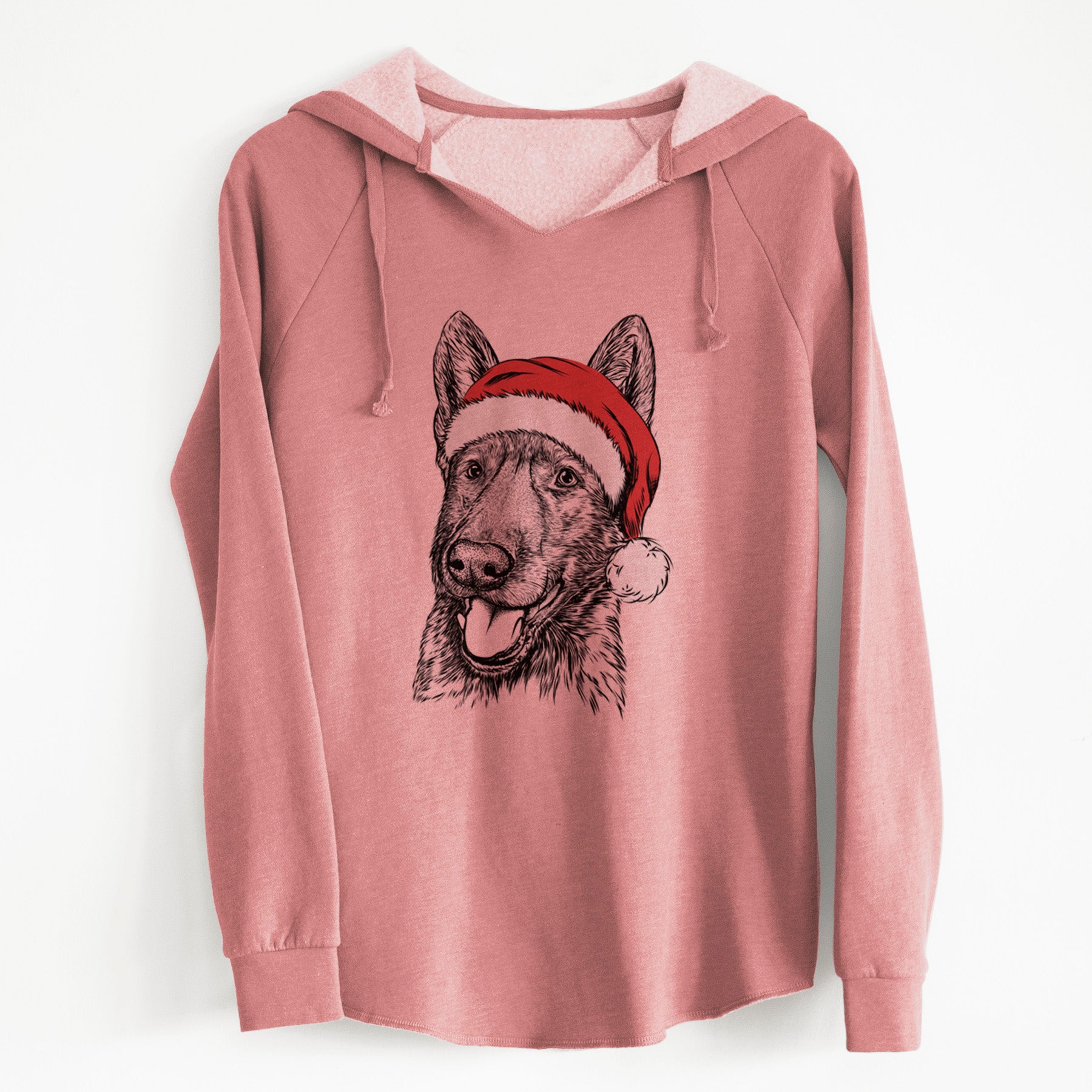 Santa Tena the German Shepherd - Cali Wave Hooded Sweatshirt