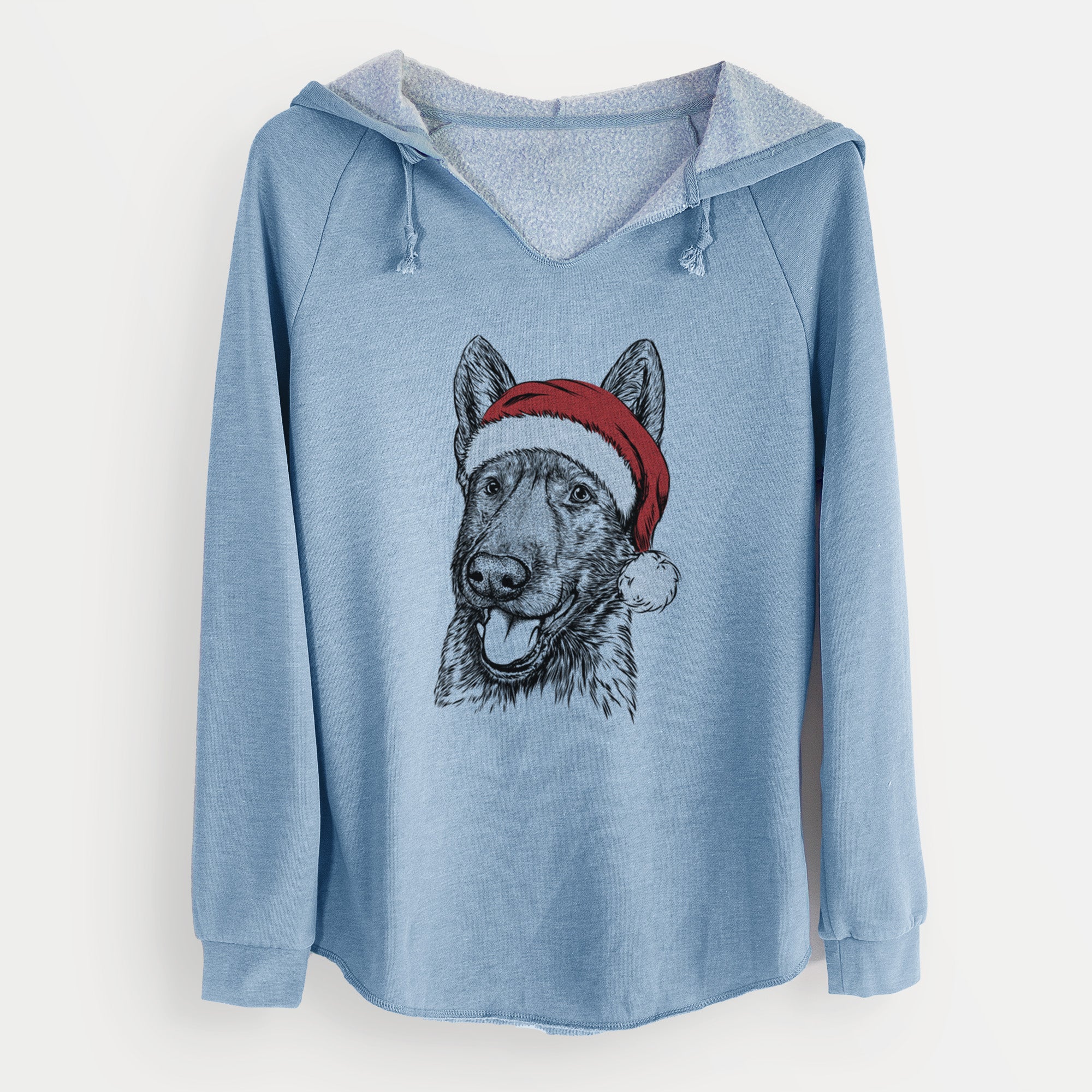 Santa Tena the German Shepherd - Cali Wave Hooded Sweatshirt