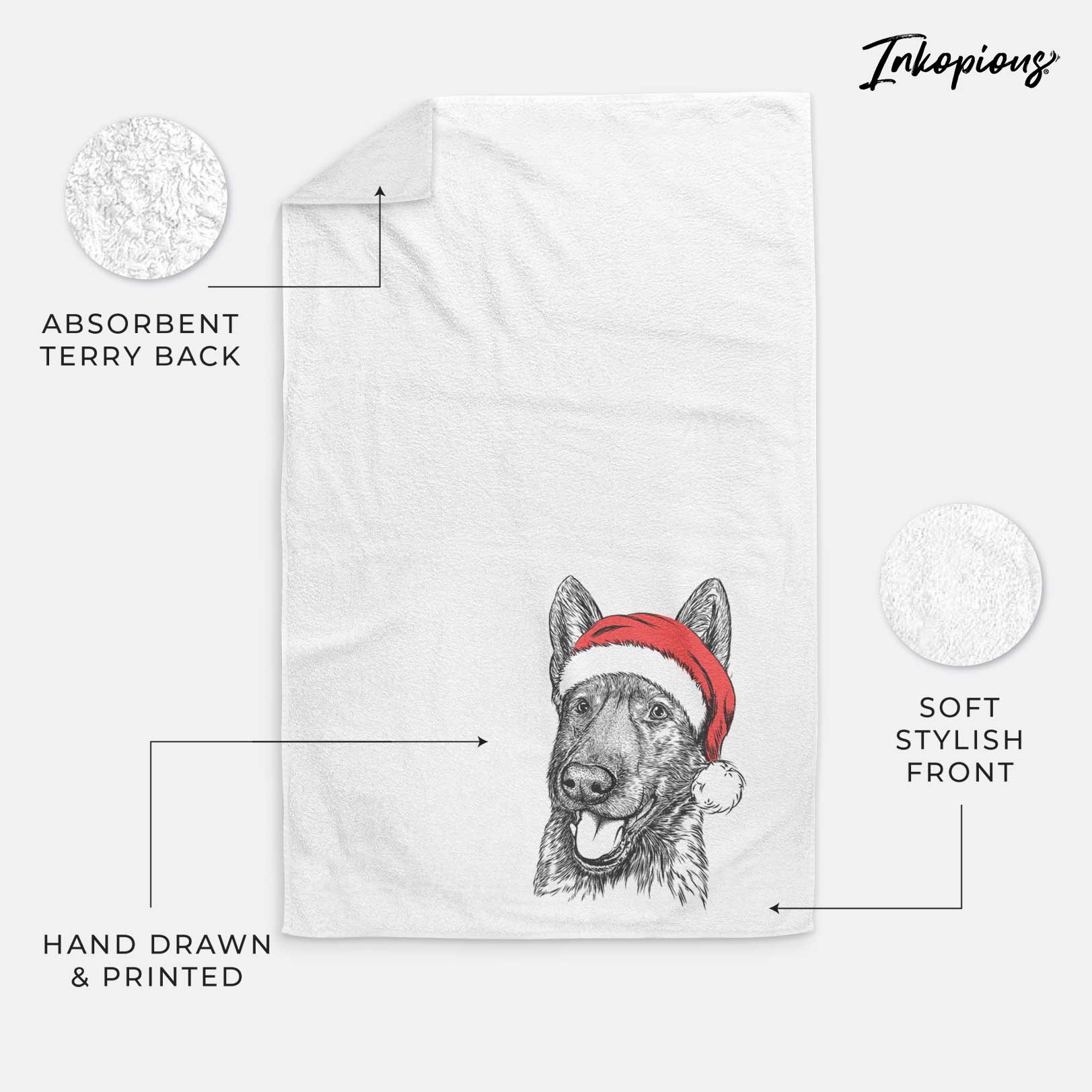 Tena the German Shepherd Decorative Hand Towel