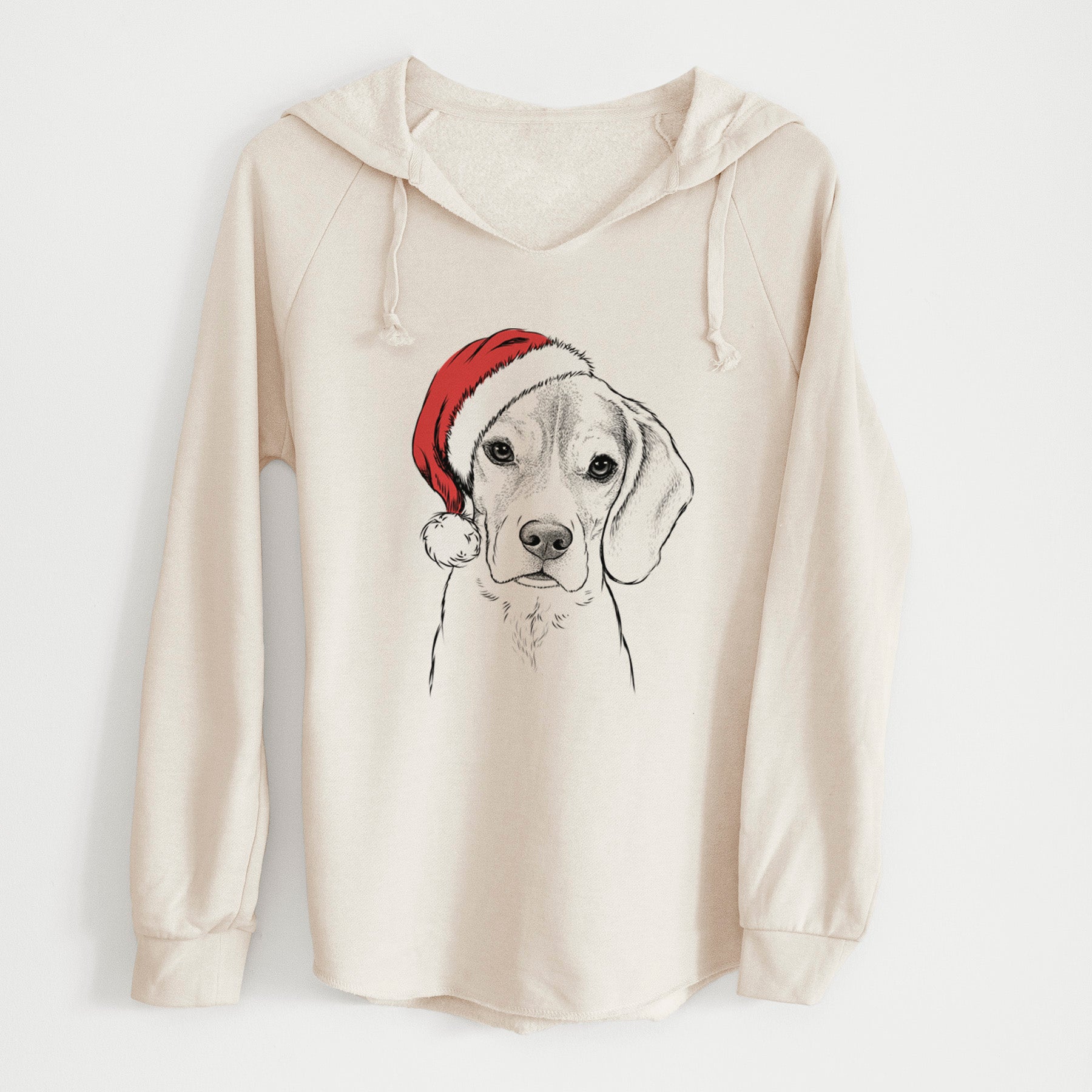 Santa Thea the Beagle - Cali Wave Hooded Sweatshirt