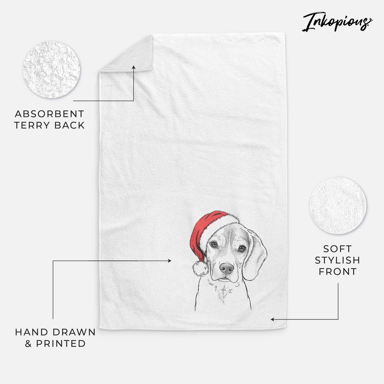 Thea the Beagle Decorative Hand Towel