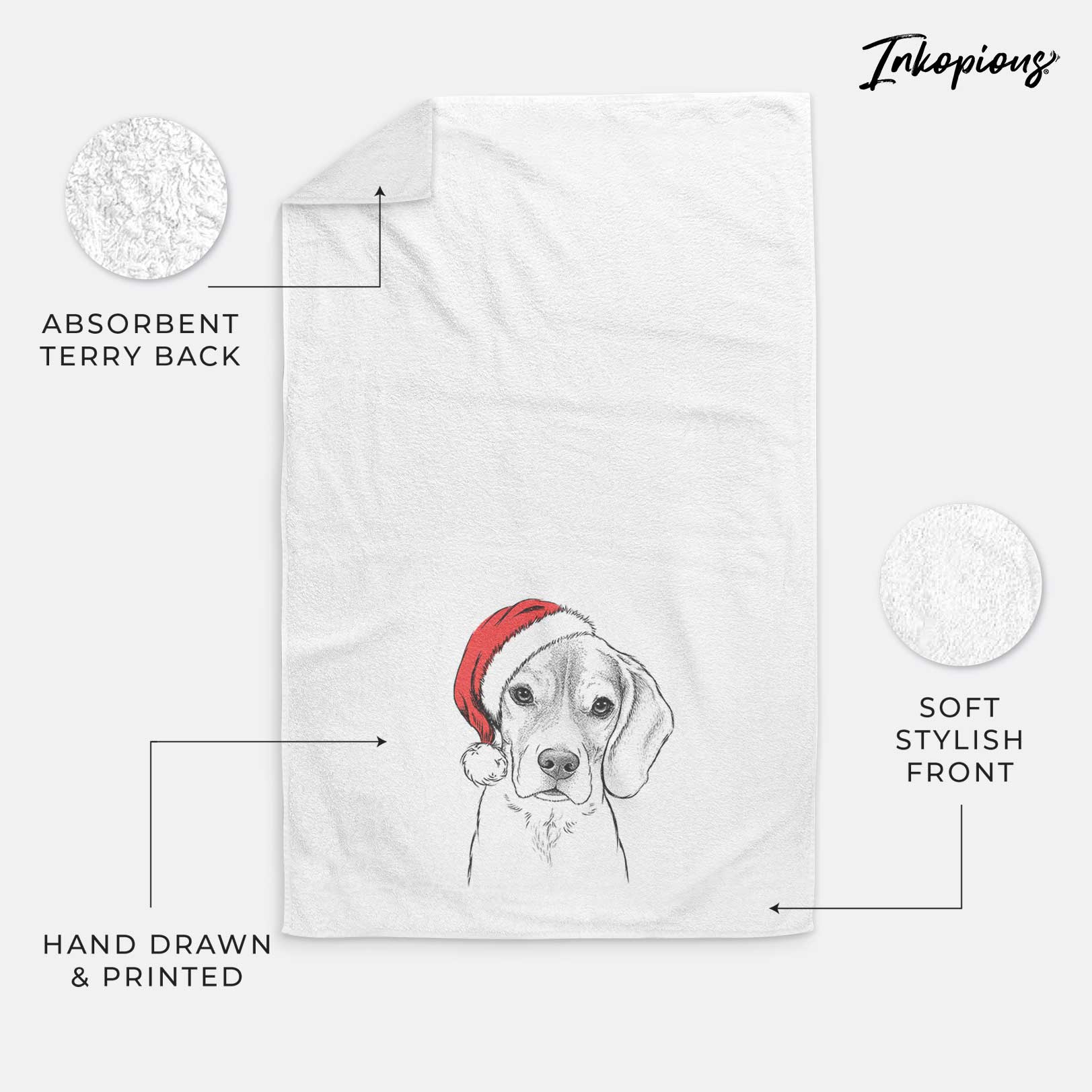 Thea the Beagle Decorative Hand Towel