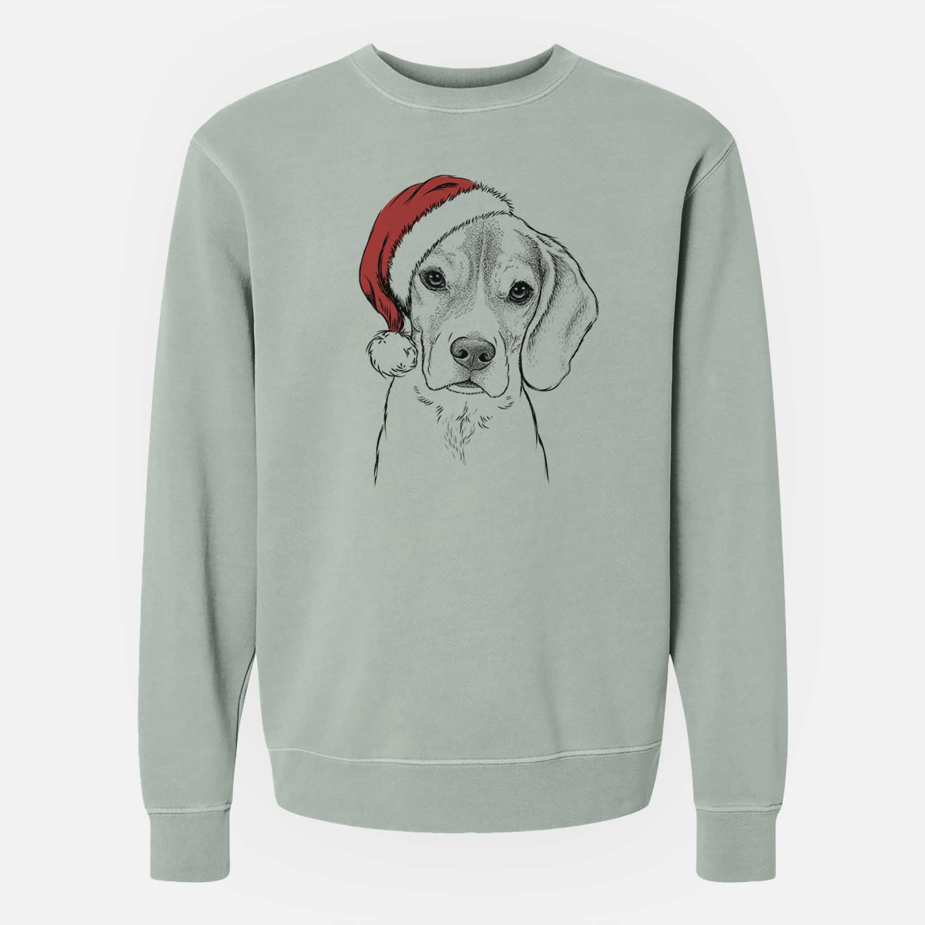 Santa Thea the Beagle - Unisex Pigment Dyed Crew Sweatshirt