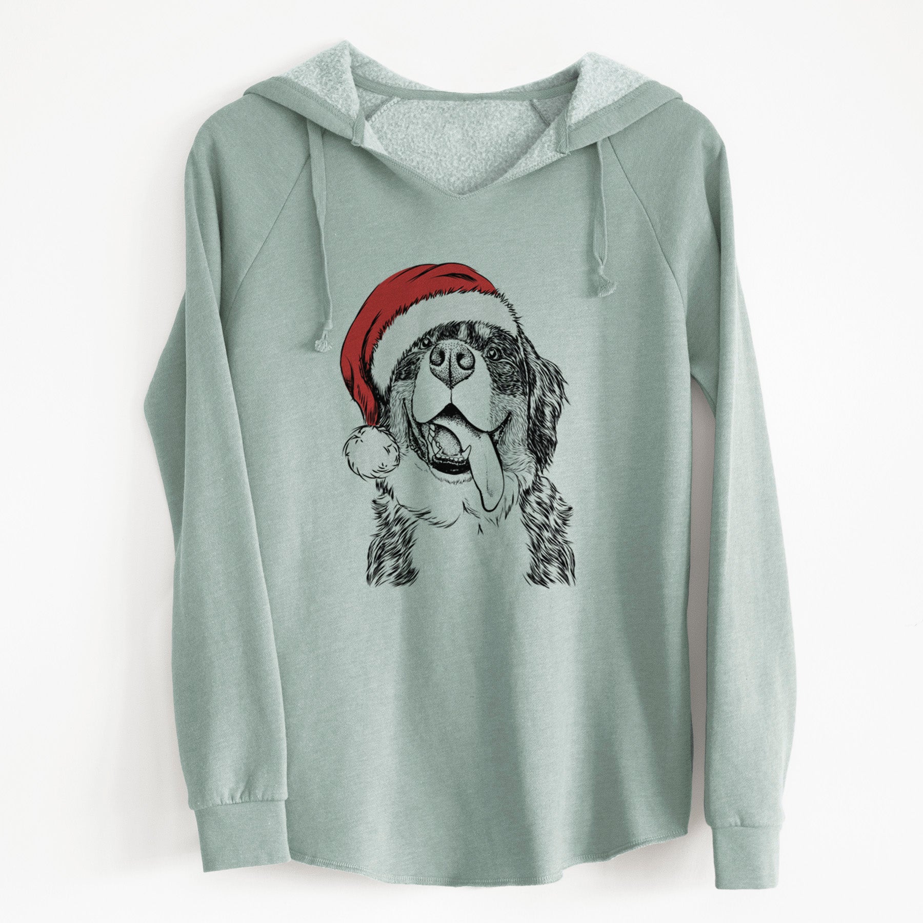 Santa Theo the Bernese Mountain Dog - Cali Wave Hooded Sweatshirt