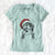 Santa Theo the Bernese Mountain Dog - Women's V-neck Shirt