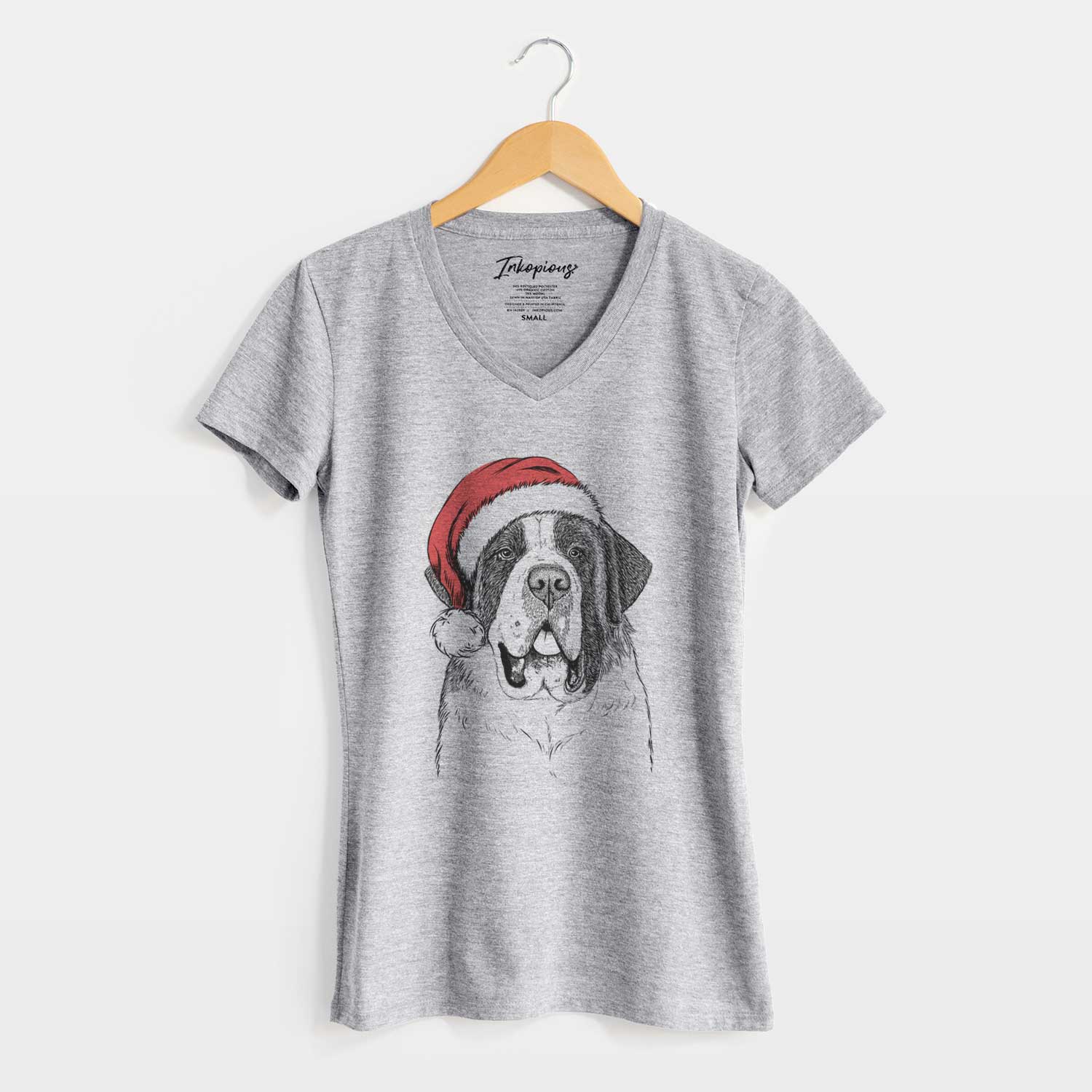 Santa Thor the Saint Bernard - Women's V-neck Shirt