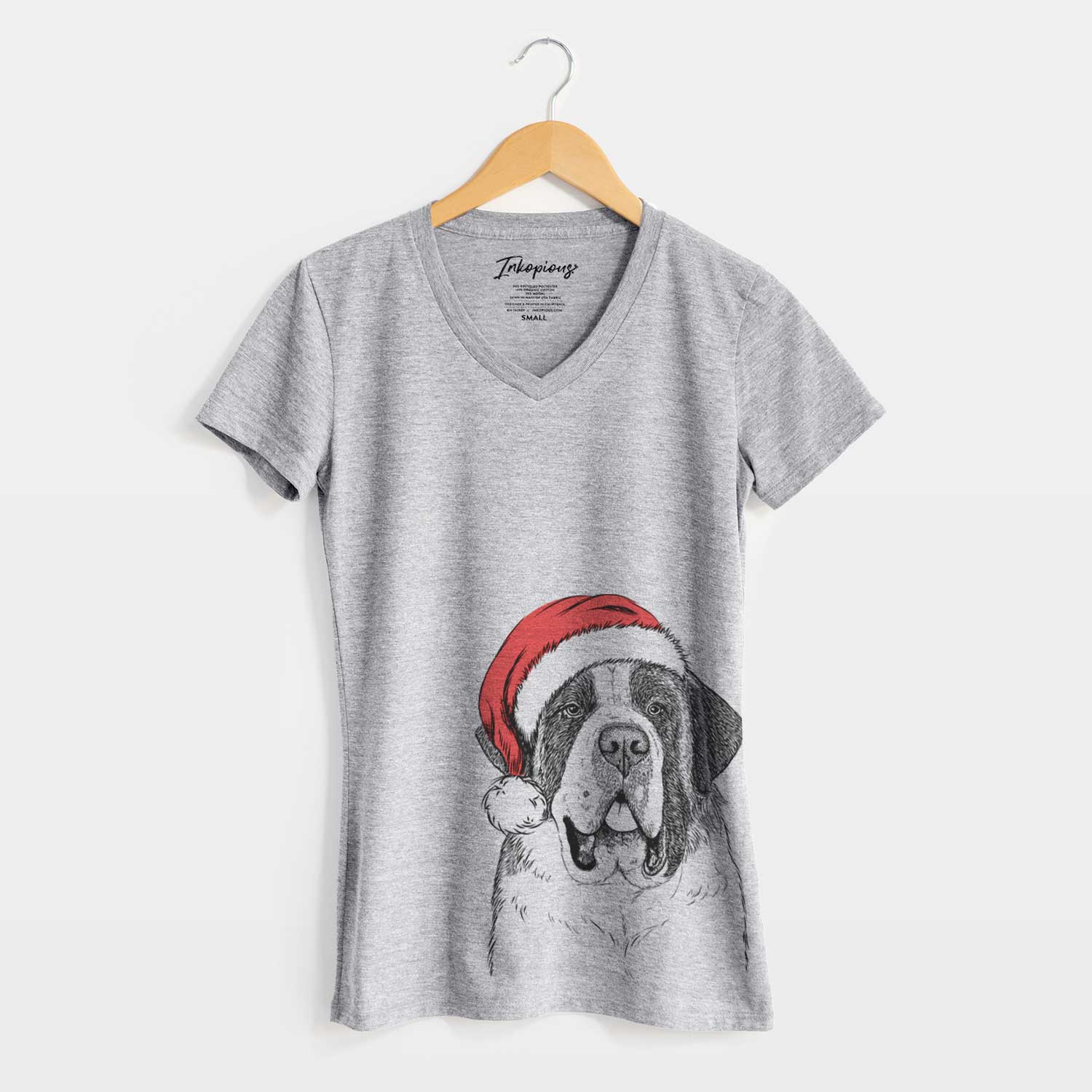 Santa Thor the Saint Bernard - Women's V-neck Shirt