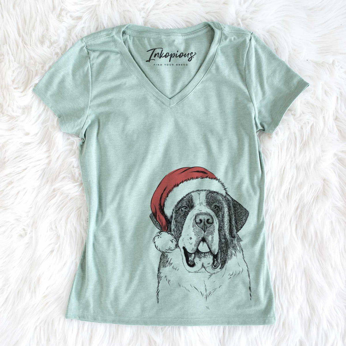 Santa Thor the Saint Bernard - Women&#39;s V-neck Shirt