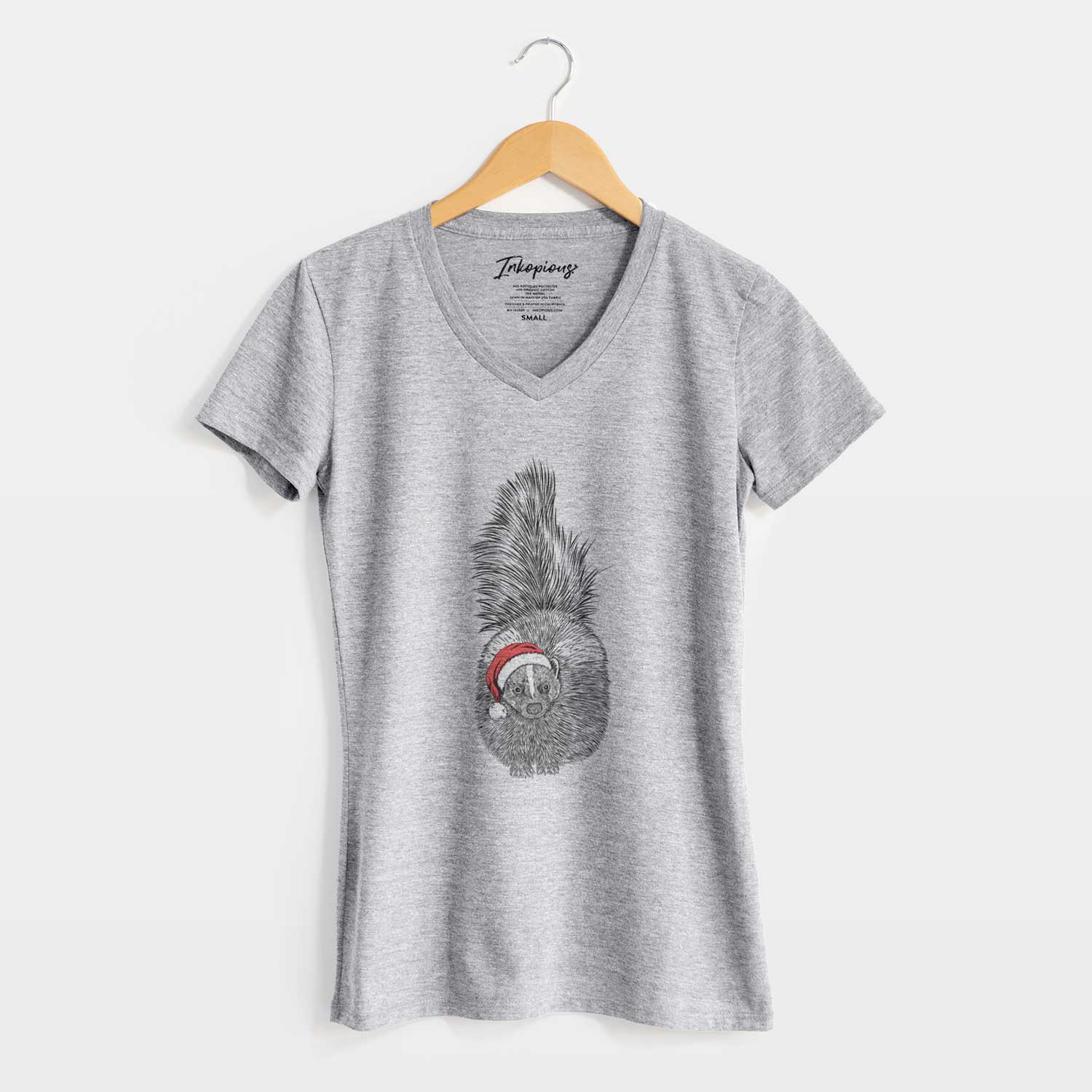 Santa Tibbs the Skunk - Women's V-neck Shirt