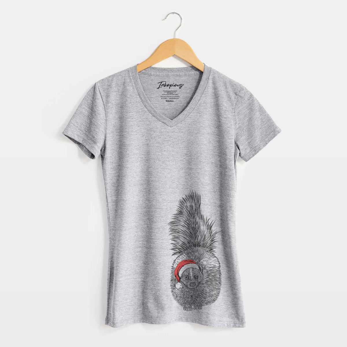 Santa Tibbs the Skunk - Women's V-neck Shirt