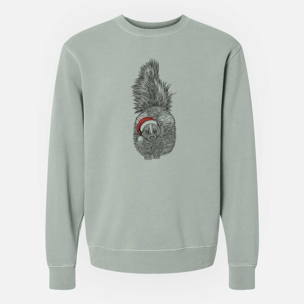 Santa Tibbs the Skunk - Unisex Pigment Dyed Crew Sweatshirt