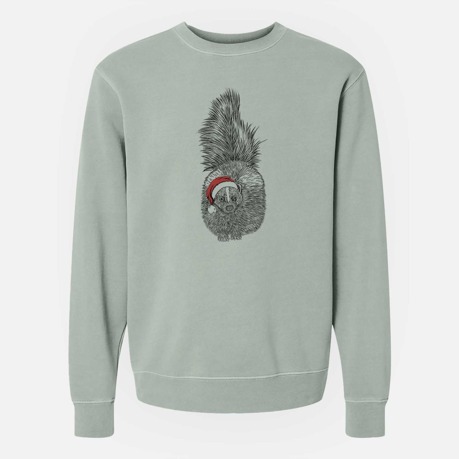 Santa Tibbs the Skunk - Unisex Pigment Dyed Crew Sweatshirt