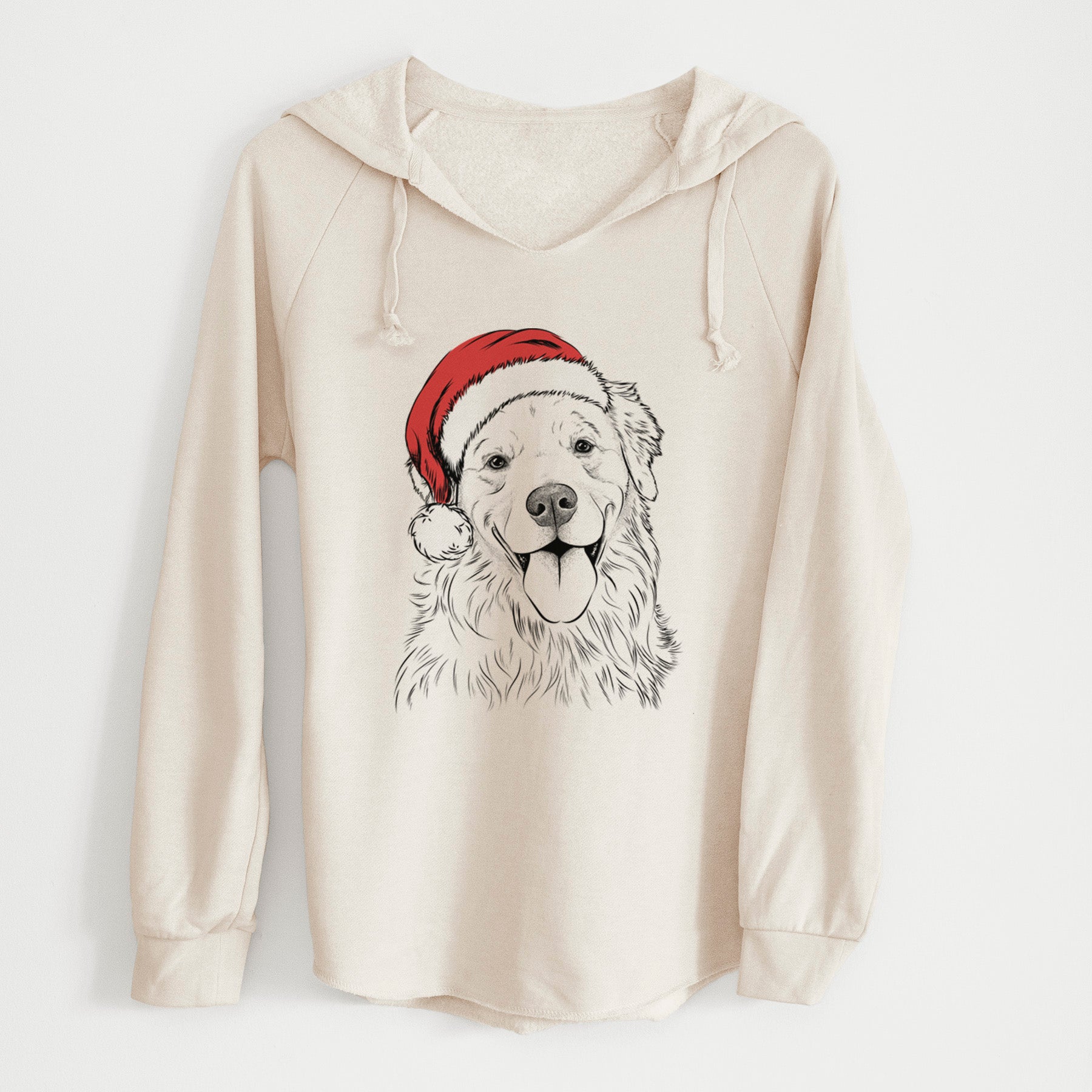 Santa Ticket the Golden Retriever - Cali Wave Hooded Sweatshirt