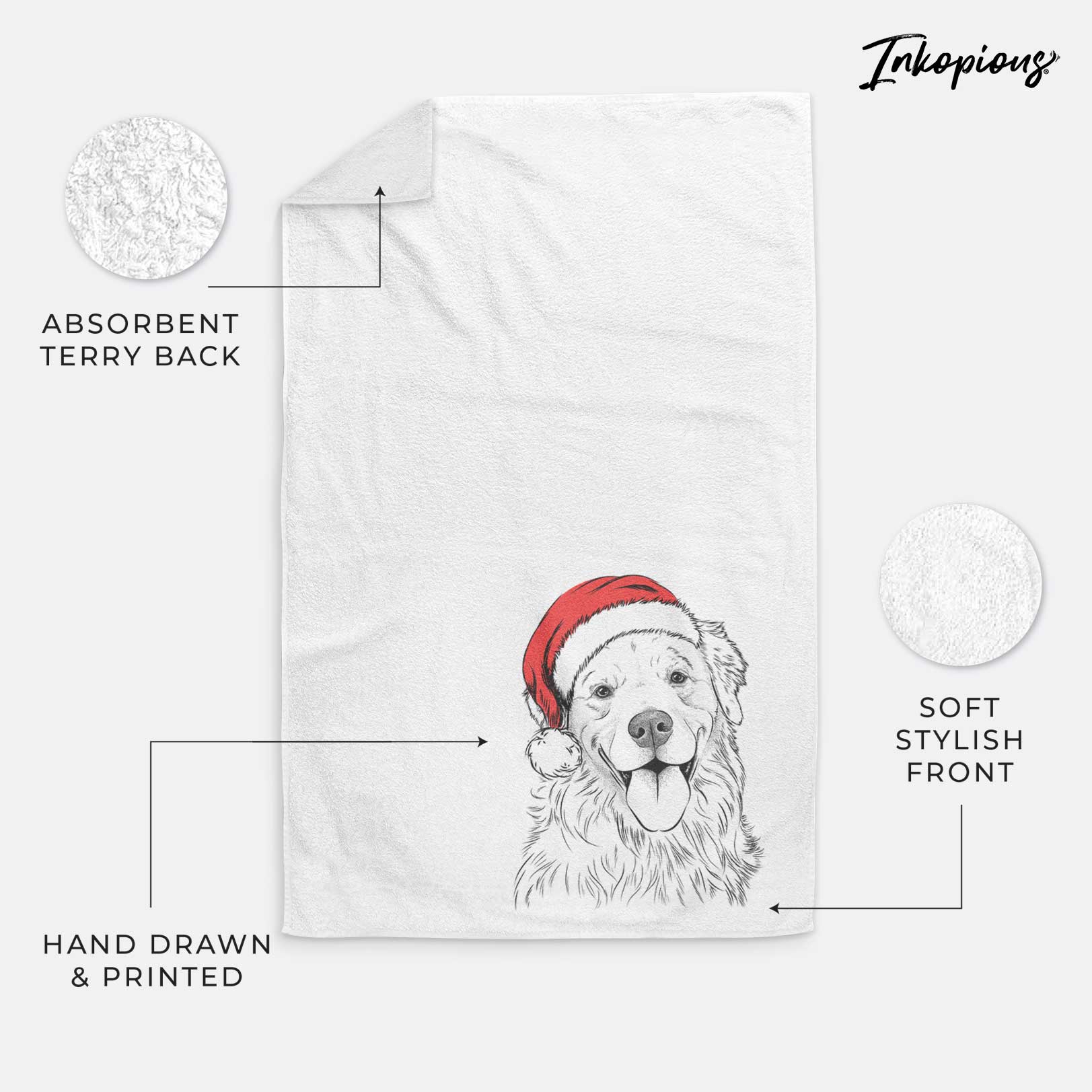 Ticket the Golden Retriever Decorative Hand Towel