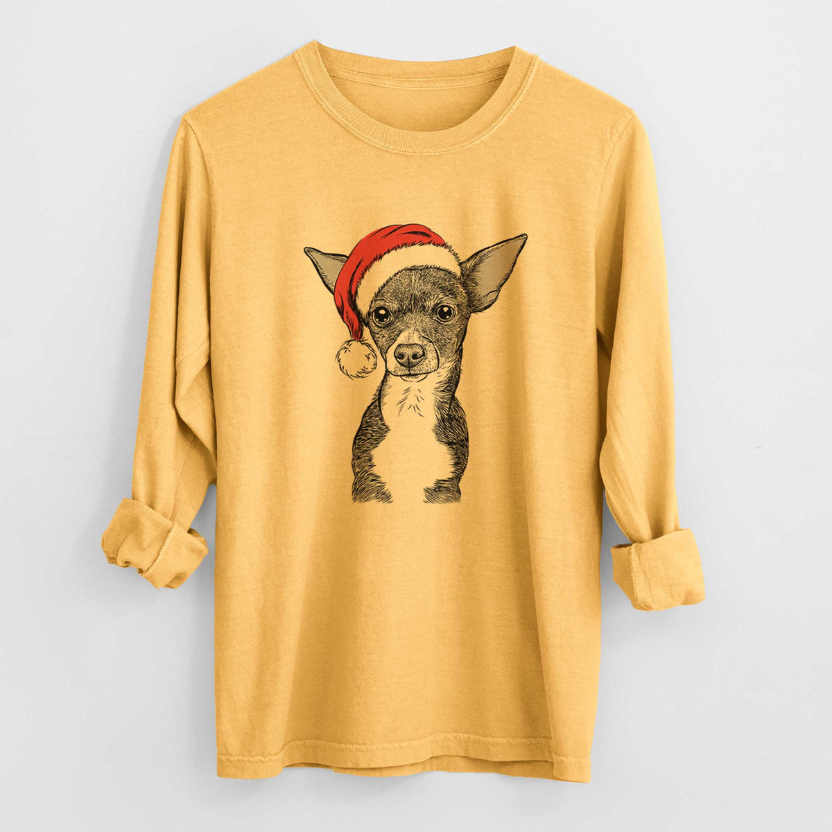 Santa Tiny Archie the Mixed Breed - Heavyweight 100% Cotton Long Sleeve