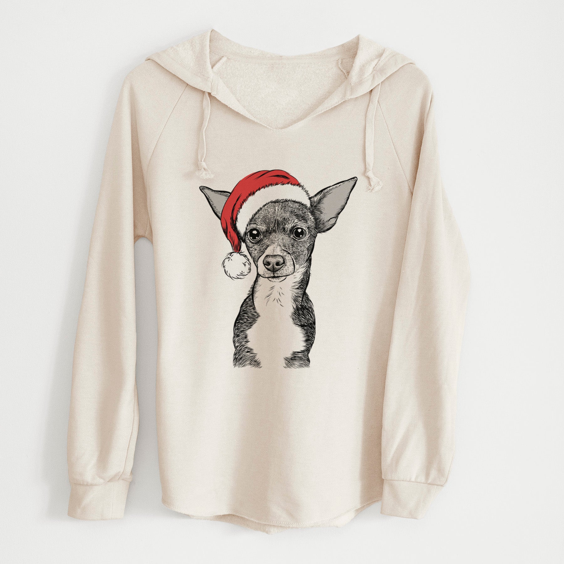 Santa Tiny Archie the Mixed Breed - Cali Wave Hooded Sweatshirt