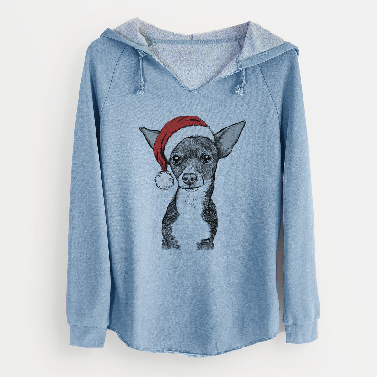 Santa Tiny Archie the Mixed Breed - Cali Wave Hooded Sweatshirt
