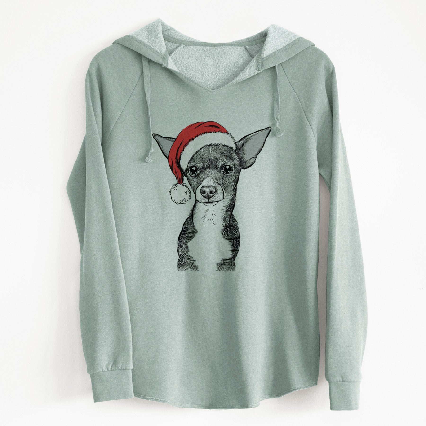 Santa Tiny Archie the Mixed Breed - Cali Wave Hooded Sweatshirt