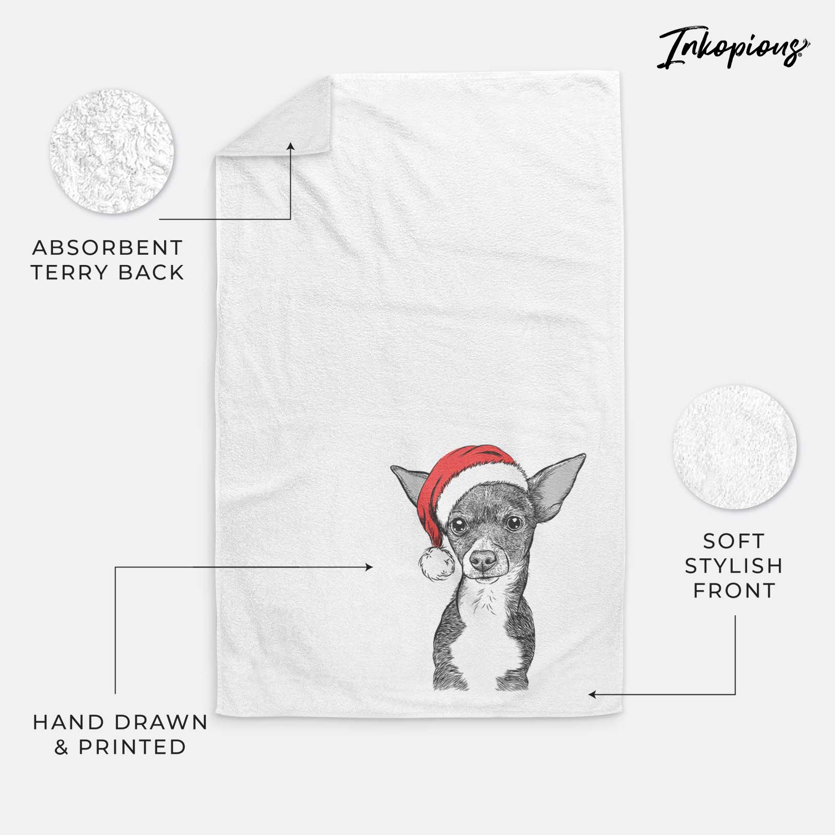 Tiny Archie the Mixed Breed Decorative Hand Towel