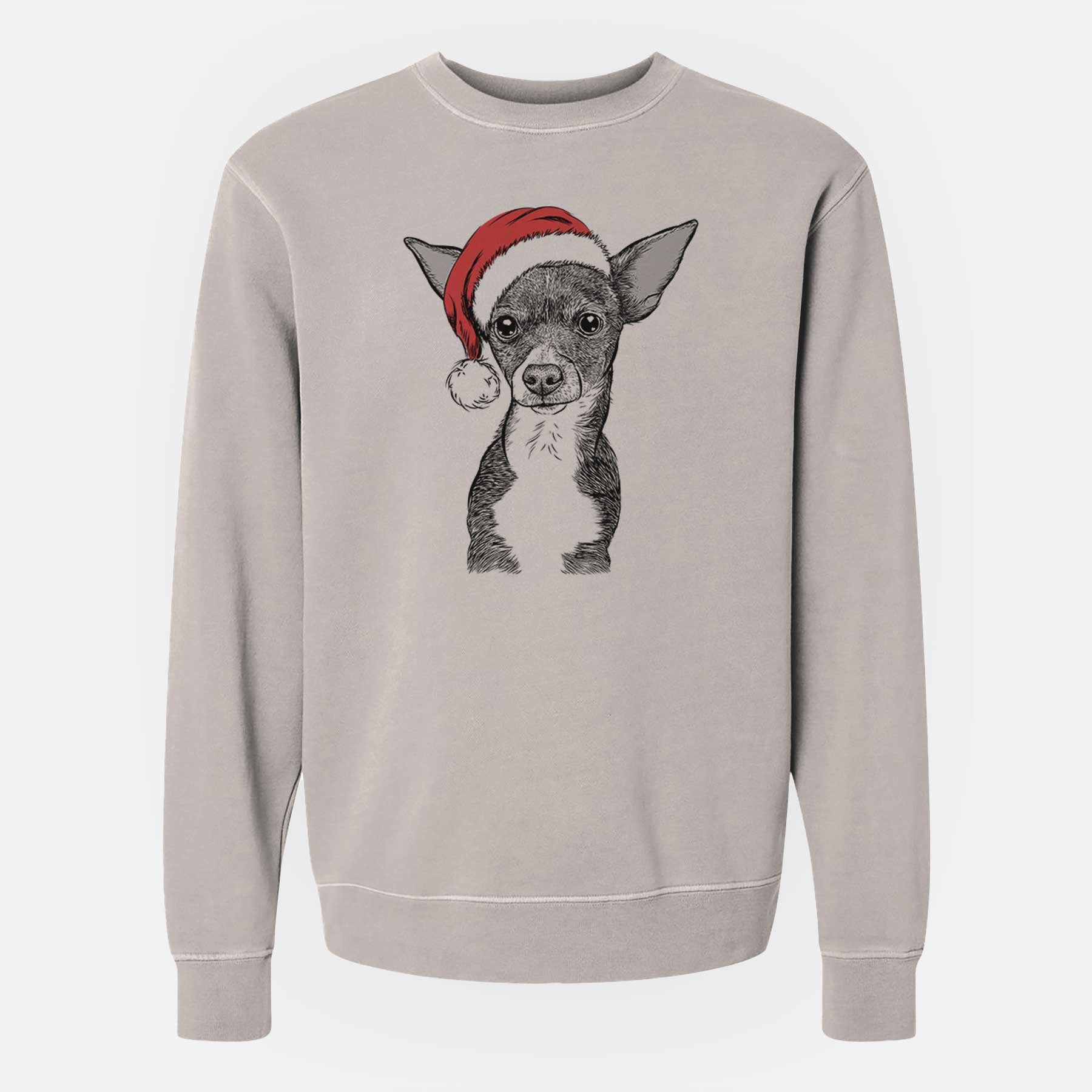 Santa Tiny Archie the Mixed Breed - Unisex Pigment Dyed Crew Sweatshirt