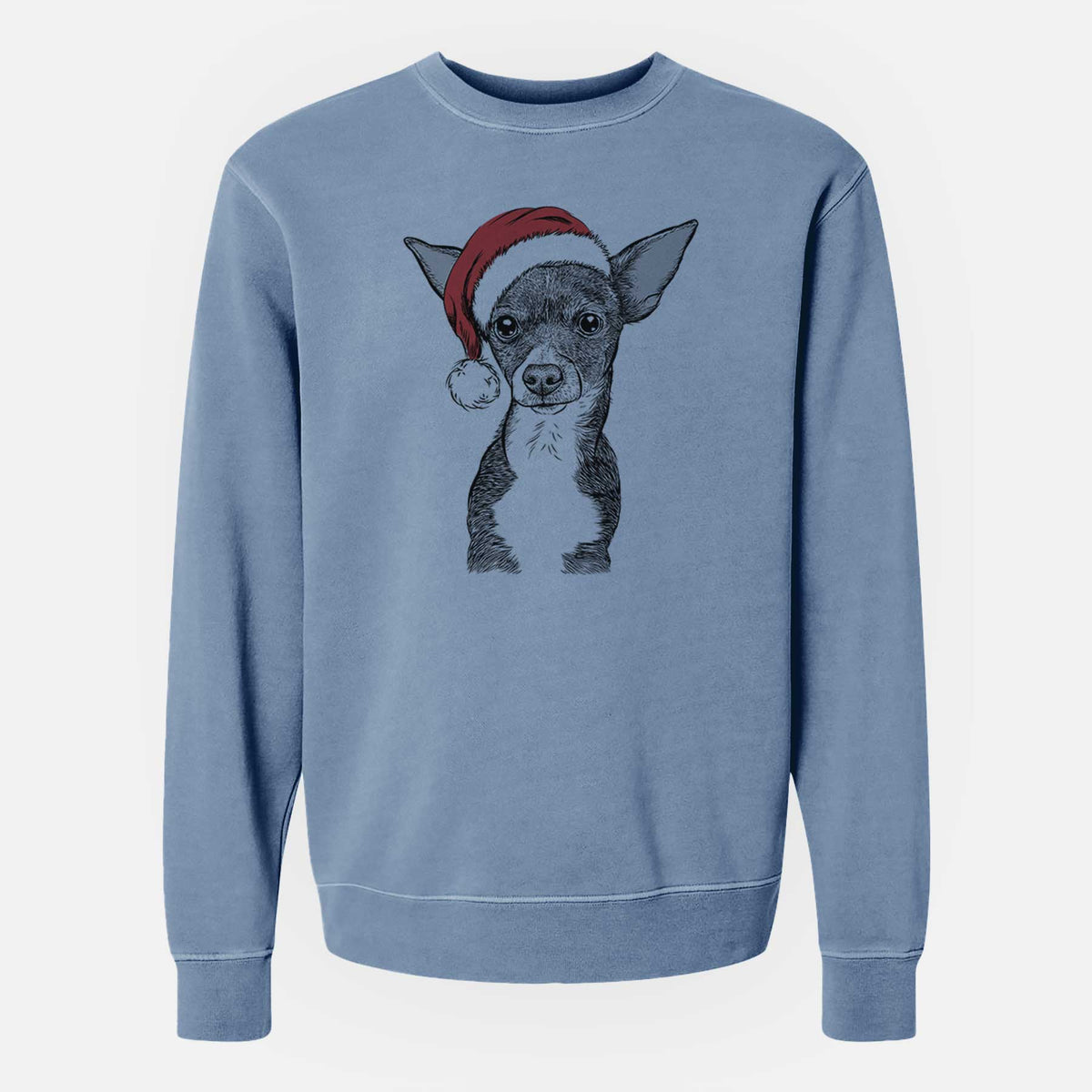 Santa Tiny Archie the Mixed Breed - Unisex Pigment Dyed Crew Sweatshirt