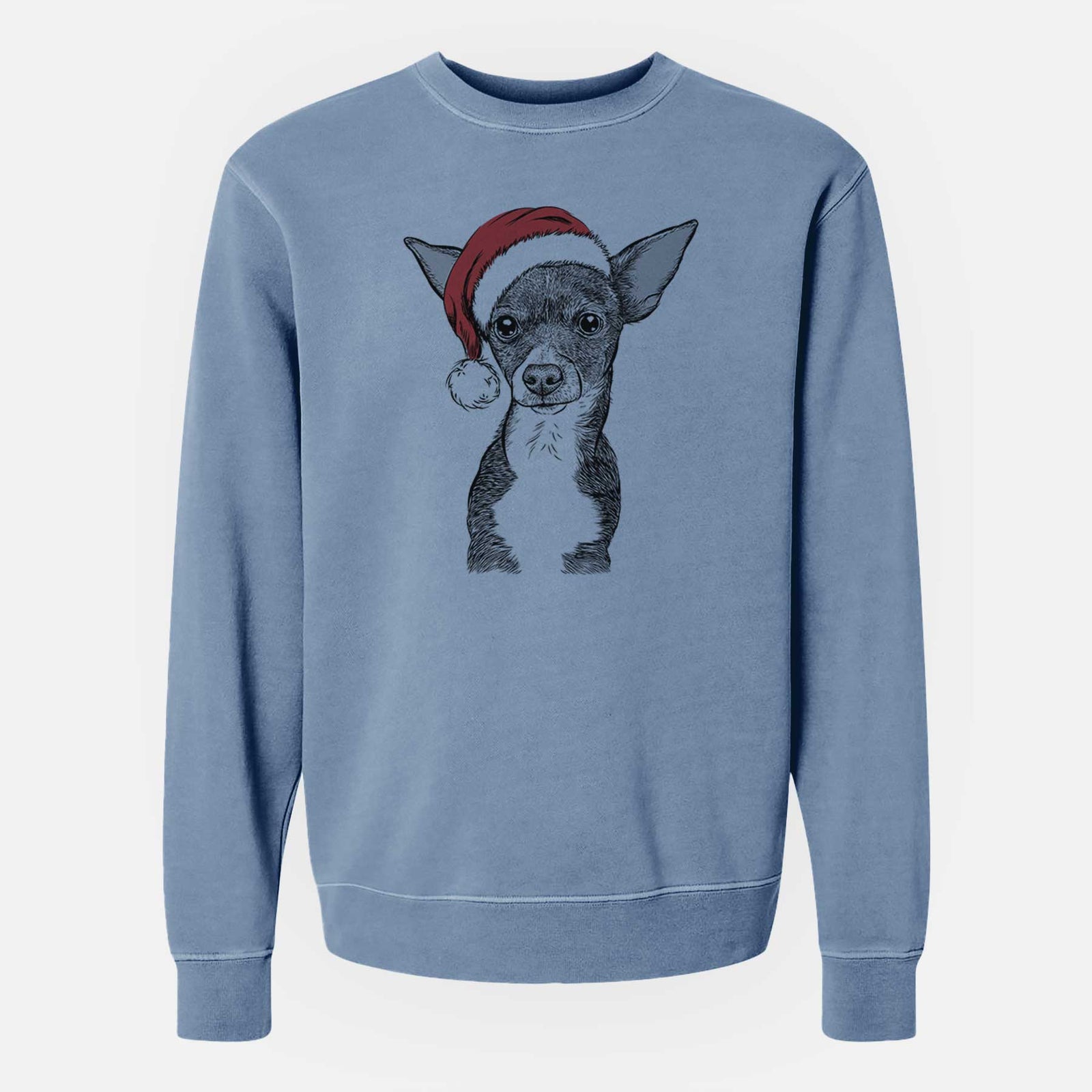 Santa Tiny Archie the Mixed Breed - Unisex Pigment Dyed Crew Sweatshirt