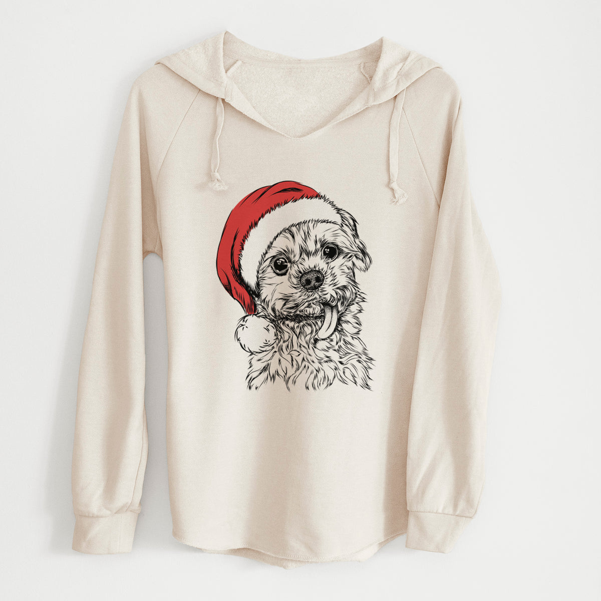 Santa Tiny Titan the Shih Tzu - Cali Wave Hooded Sweatshirt